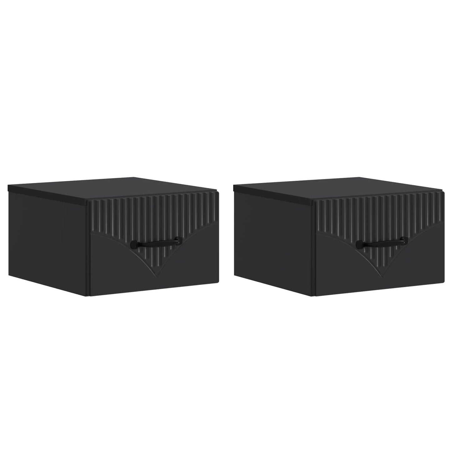 Wandmontierter Nachttisch 2 stk. Schwarz 34,5 x 33 x 20 cm
