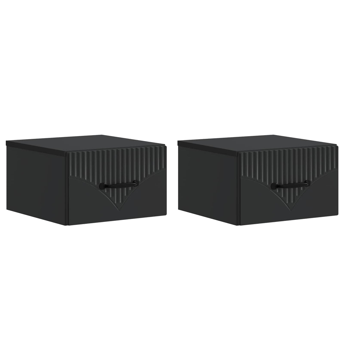 Wandmontierter Nachttisch 2 stk. Schwarz 34,5 x 33 x 20 cm