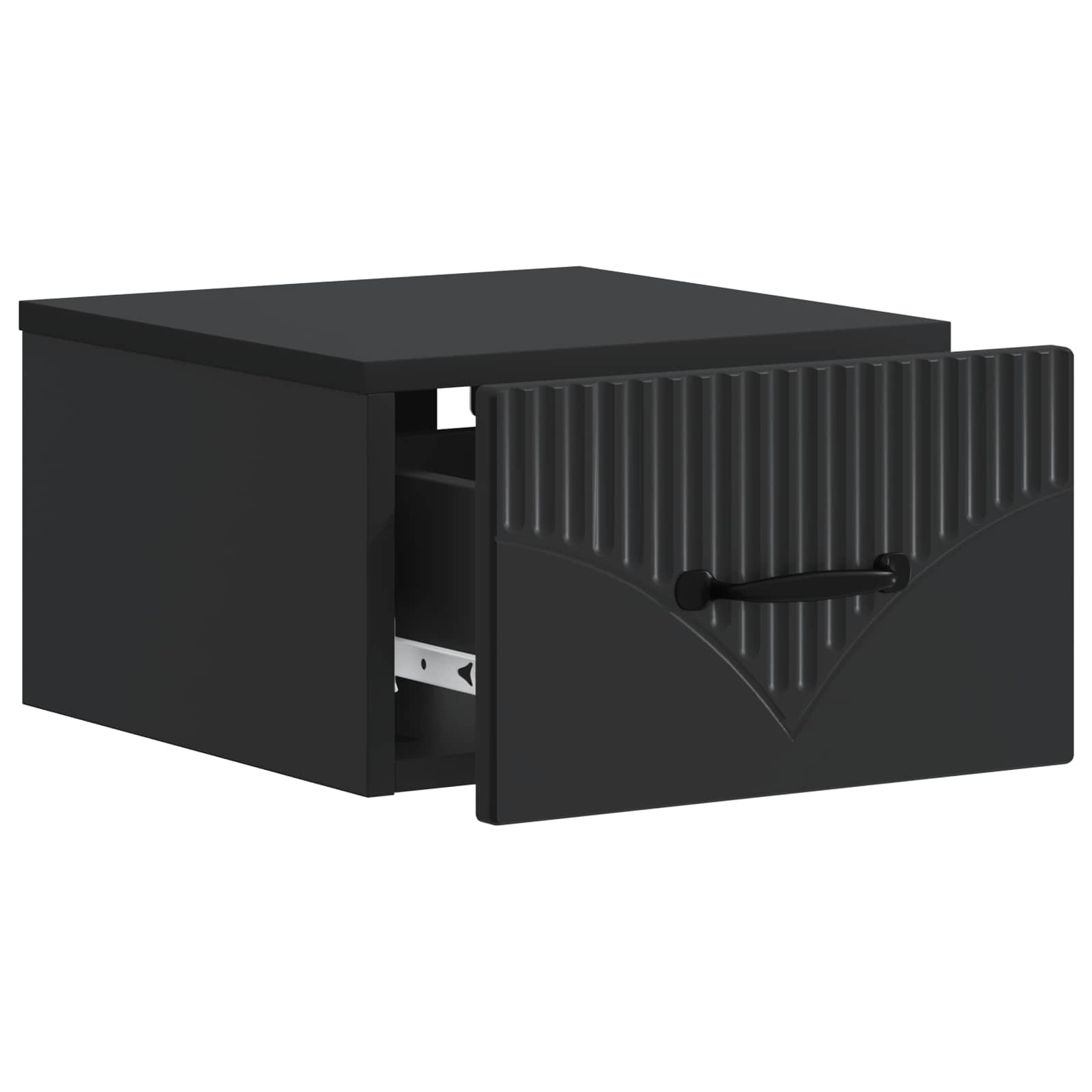 Wandmontierter Nachttisch 2 stk. Schwarz 34,5 x 33 x 20 cm