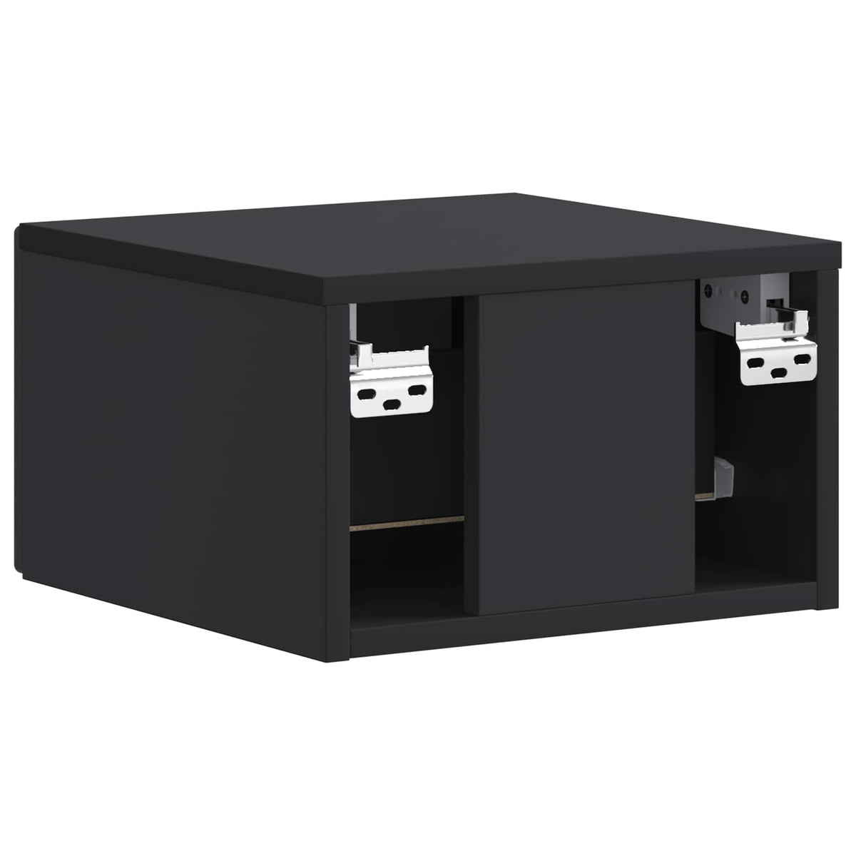 Wandmontierter Nachttisch 2 stk. Schwarz 34,5 x 33 x 20 cm