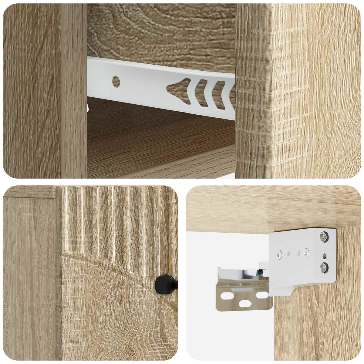 Wandmontierter Nachttisch 2 stk. Sonoma-Eiche 34,5 x 33 x 20 cm