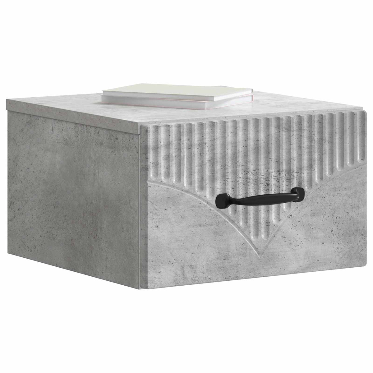 Wandmontierter Nachttisch 2 stk. Betongrau 34,5 x 33 x 20 cm