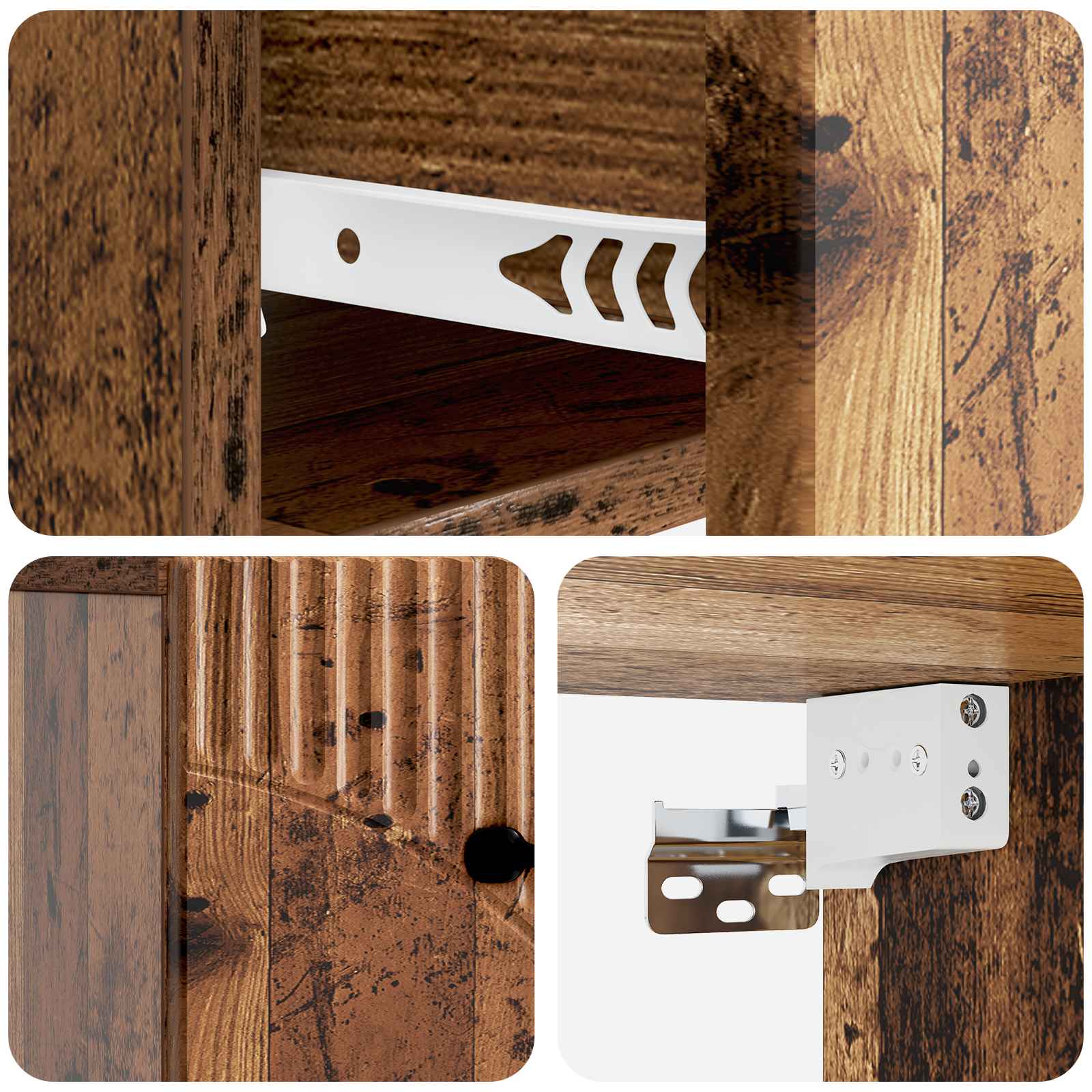 Wandmontierter Nachttisch 2 stk. Altholz 34,5 x 33 x 20 cm