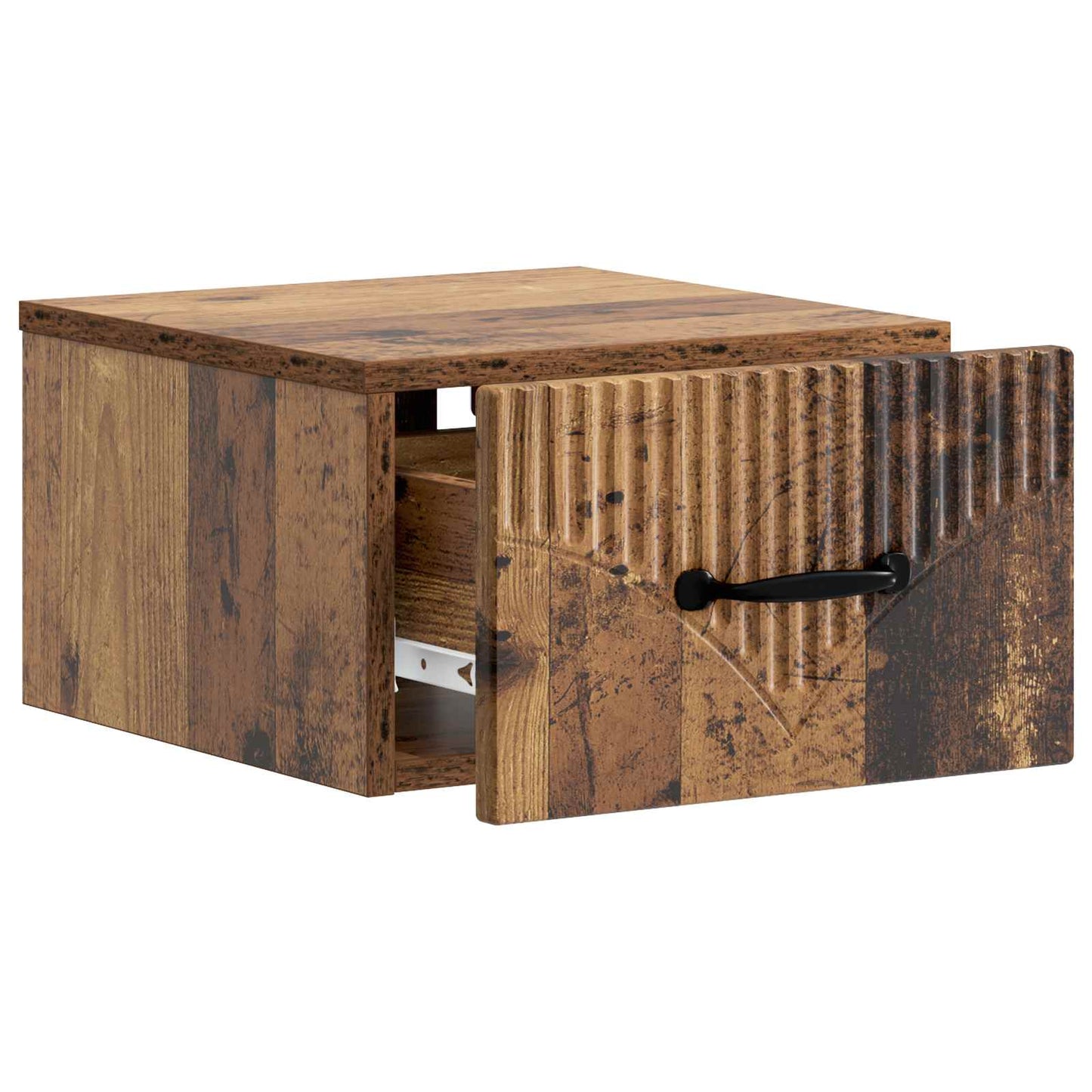 Wandmontierter Nachttisch 2 stk. Altholz 34,5 x 33 x 20 cm