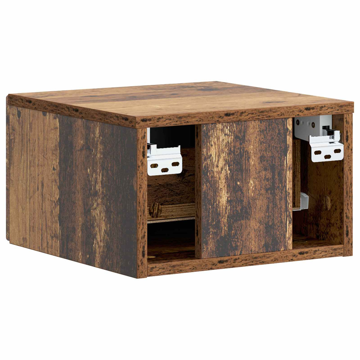 Wandmontierter Nachttisch 2 stk. Altholz 34,5 x 33 x 20 cm