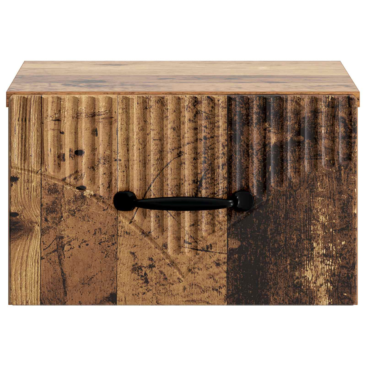 Wandmontierter Nachttisch 2 stk. Altholz 34,5 x 33 x 20 cm
