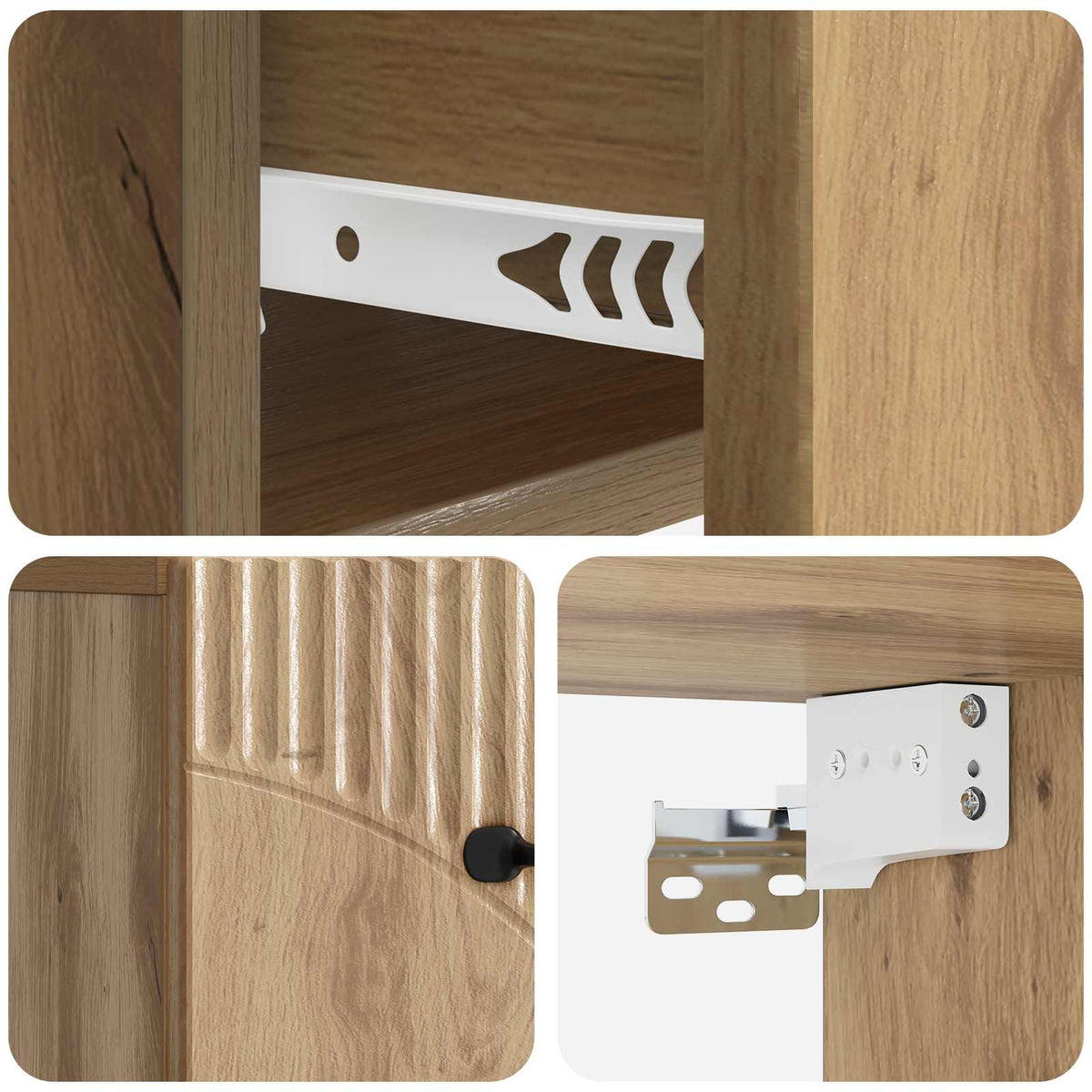 Wandmontierter Nachttisch 2 stk. Artisan-Eiche