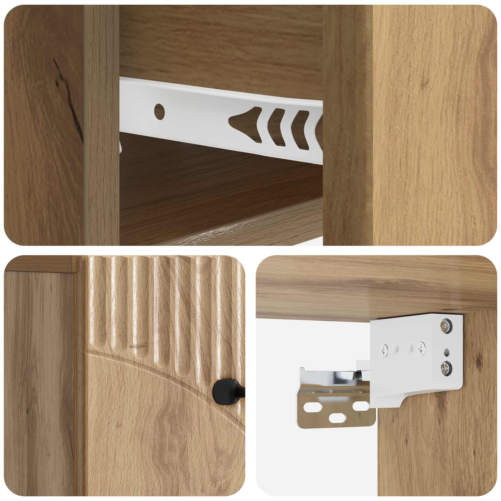 Wandmontierter Nachttisch 2 stk. Artisan-Eiche