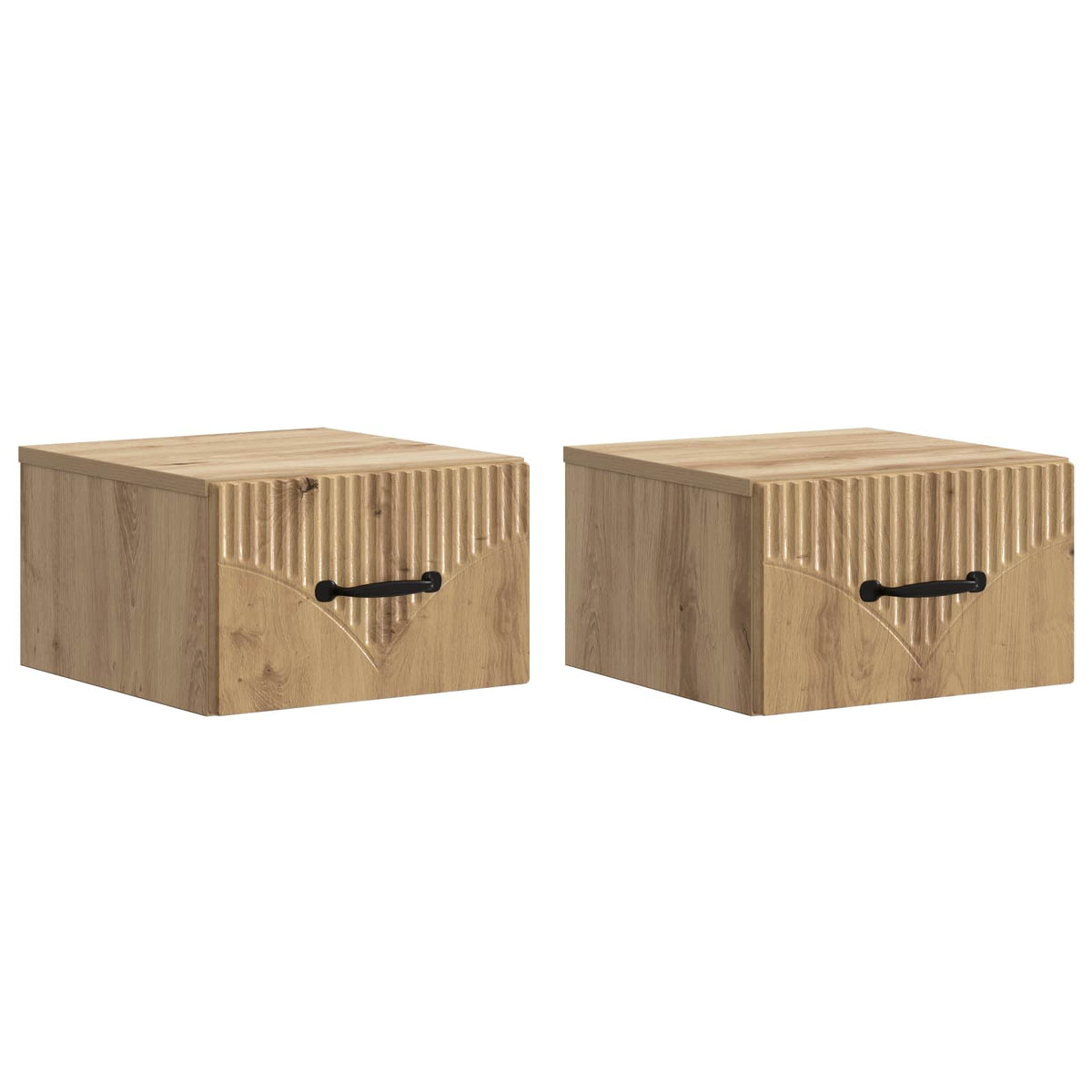 Wandmontierter Nachttisch 2 stk. Artisan-Eiche