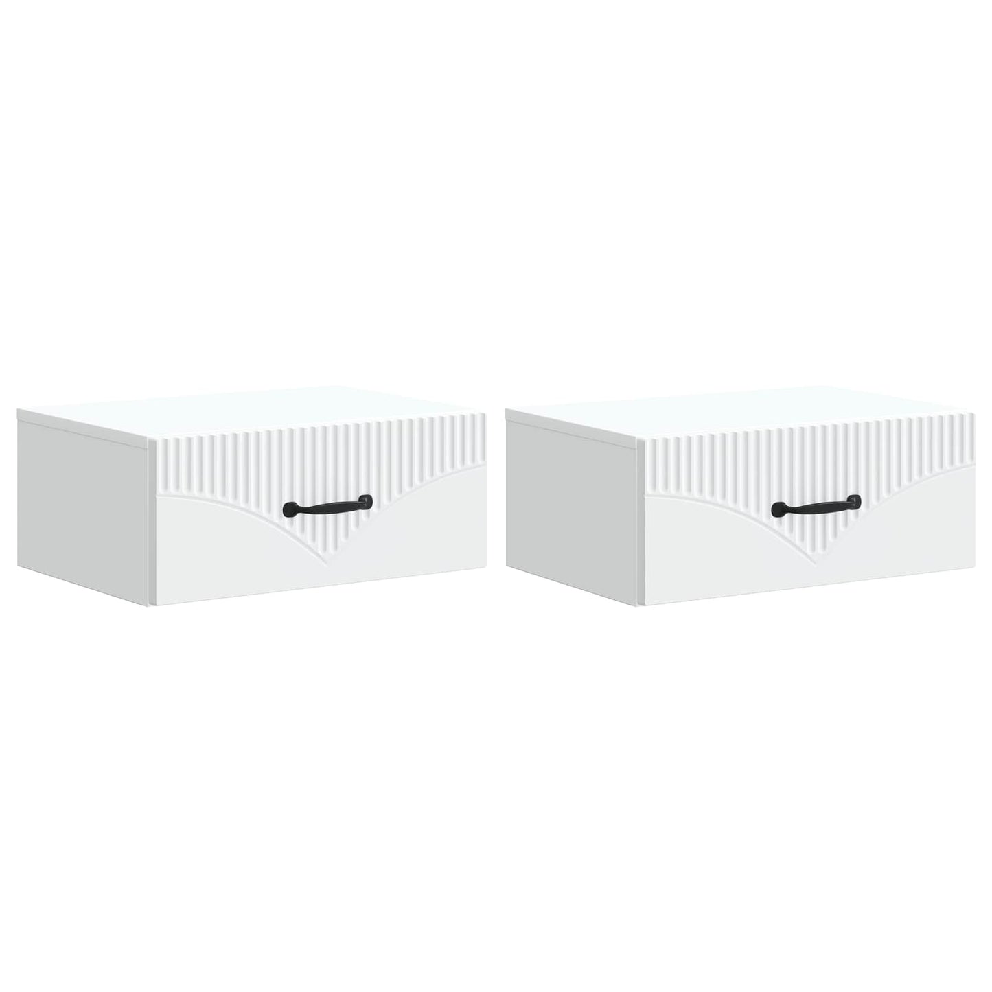 Wandmontierter Nachttisch 2 stk. Weiß 49 x 34,5 x 20 cm