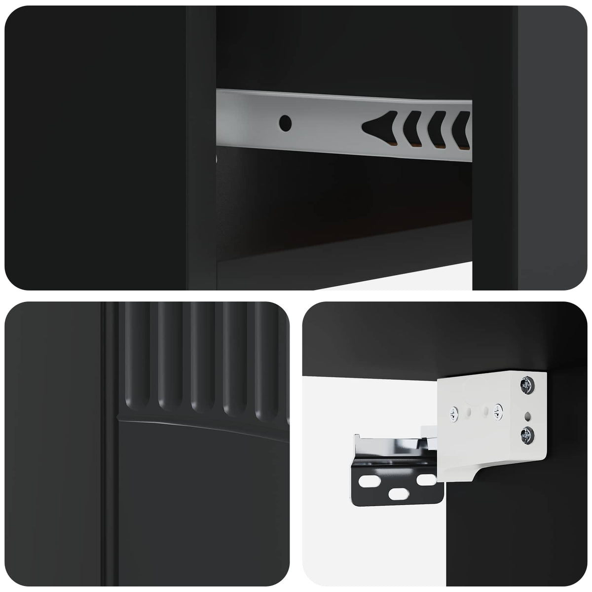 Wandmontierter Nachttisch 2 stk. Schwarz 49 x 34,5 x 20 cm