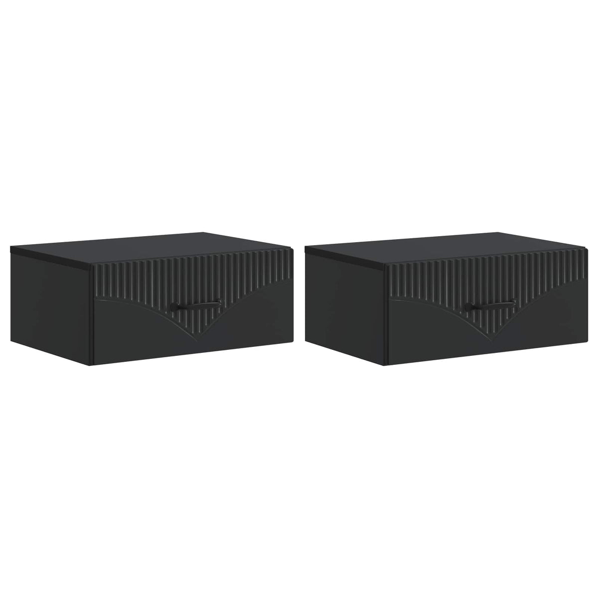 Wandmontierter Nachttisch 2 stk. Schwarz 49 x 34,5 x 20 cm