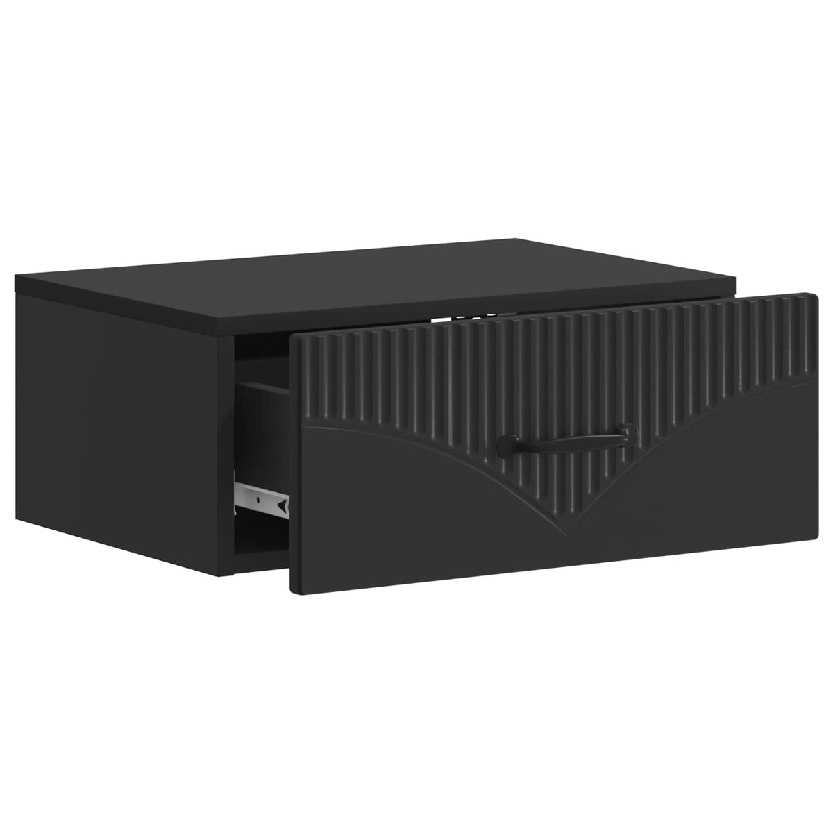 Wandmontierter Nachttisch 2 stk. Schwarz 49 x 34,5 x 20 cm