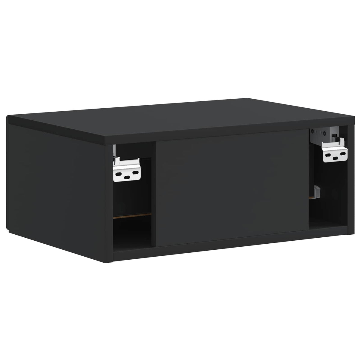 Wandmontierter Nachttisch 2 stk. Schwarz 49 x 34,5 x 20 cm