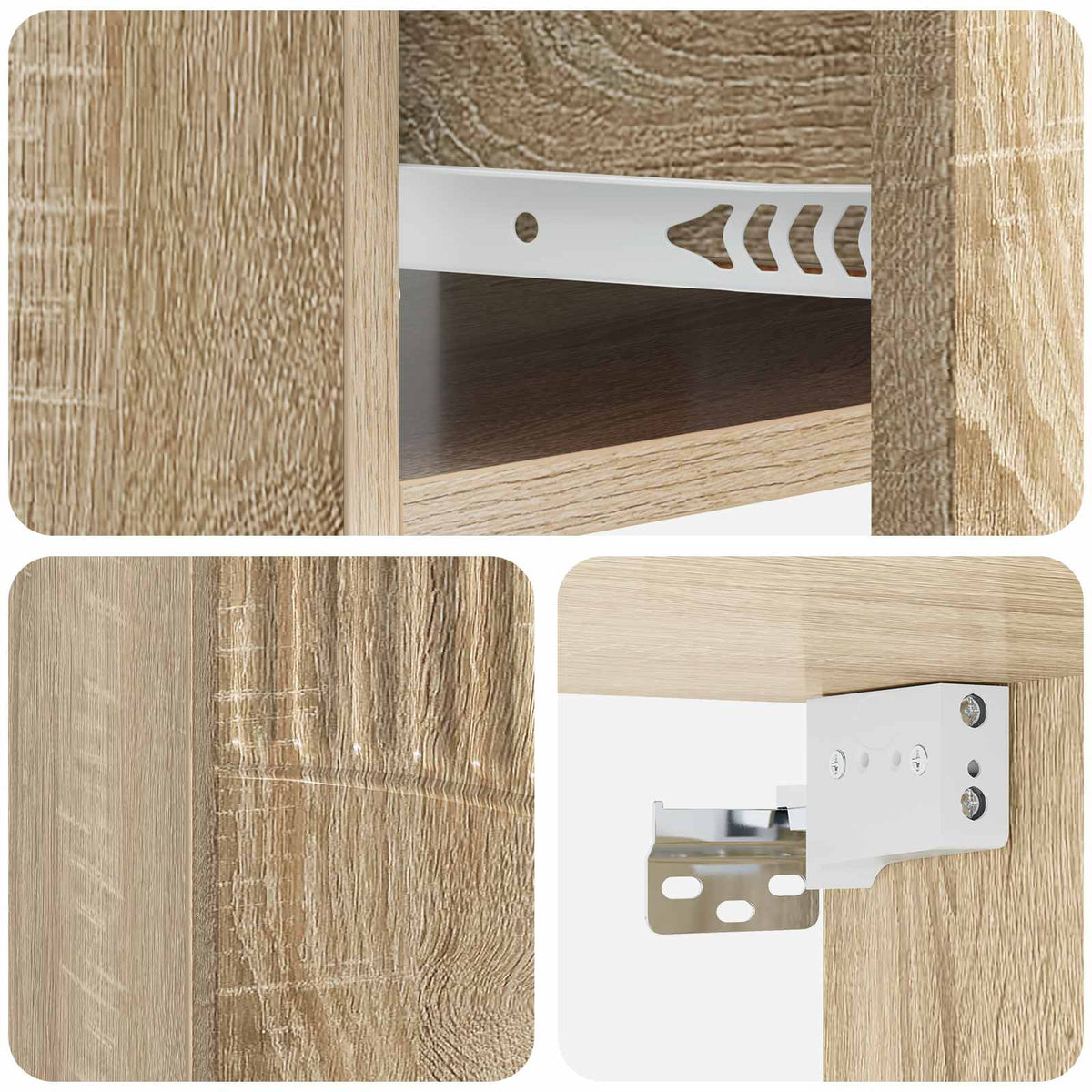Wandmontierter Nachttisch Sonoma-Eiche 49 x 34,5 x 20 cm