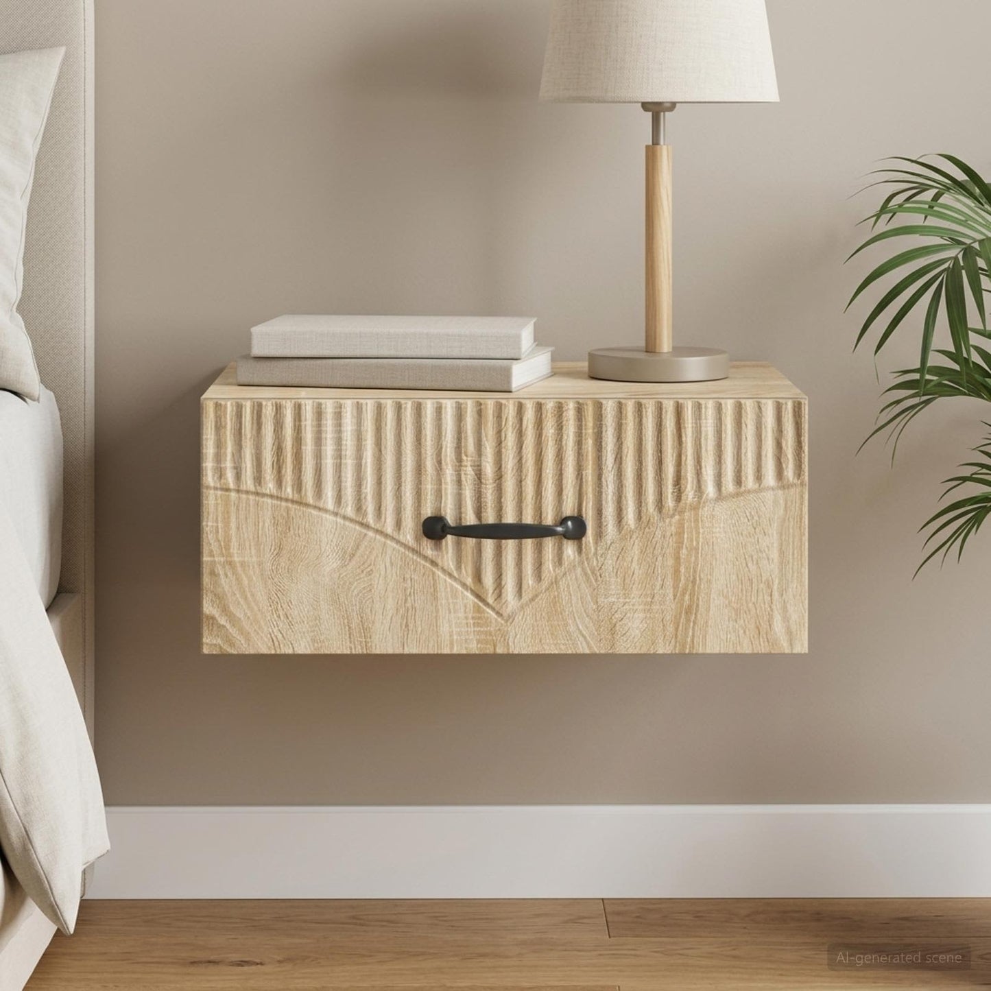 Wandmontierter Nachttisch Sonoma-Eiche 49 x 34,5 x 20 cm