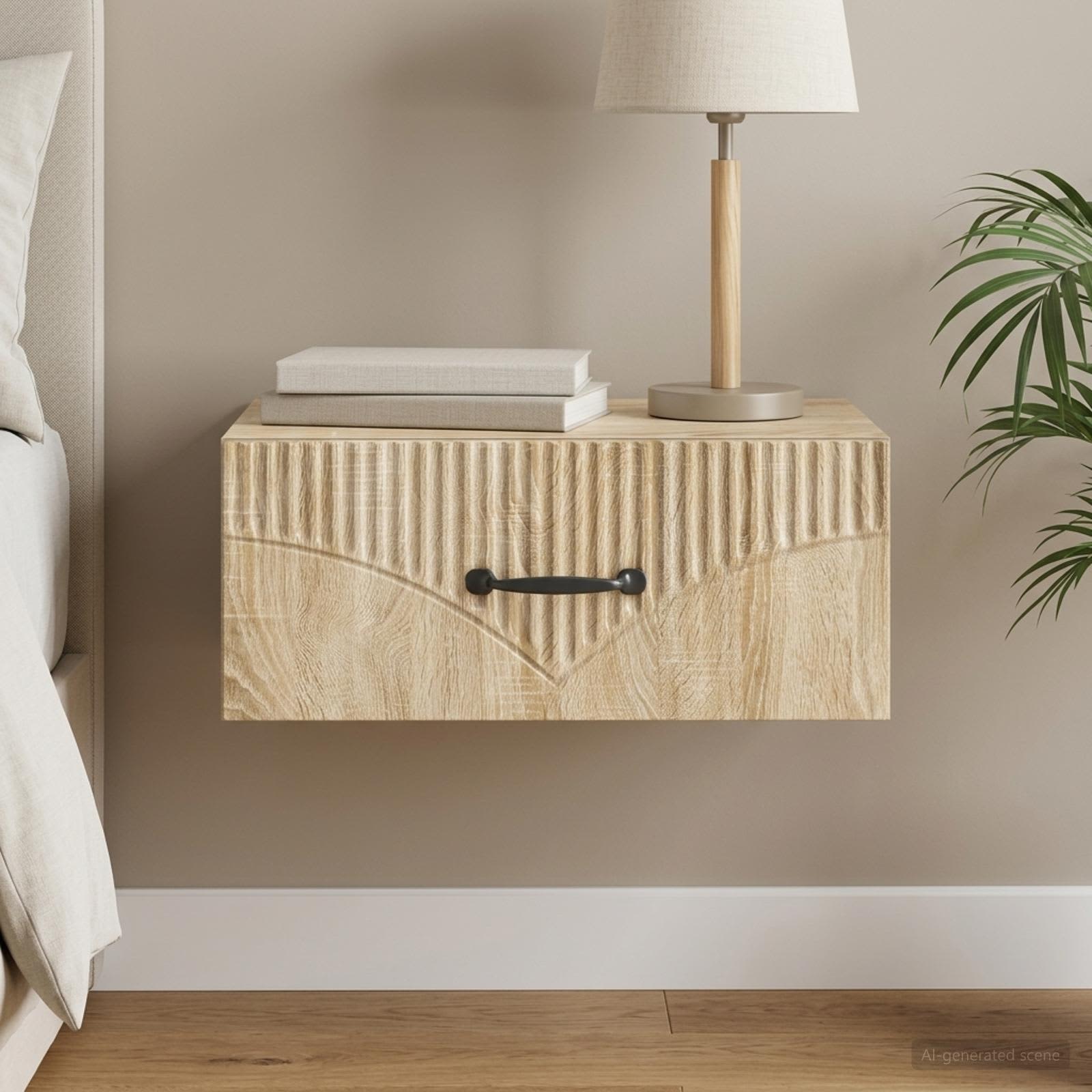 Wandmontierter Nachttisch Sonoma-Eiche 49 x 34,5 x 20 cm