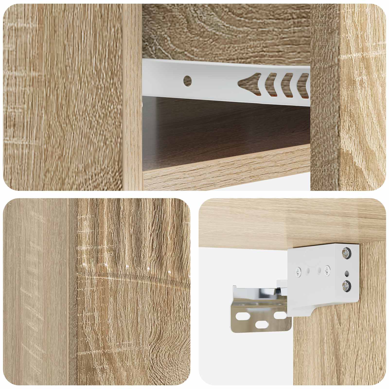 Wandmontierter Nachttisch 2 stk. Sonoma-Eiche 49 x 34,5 x 20 cm