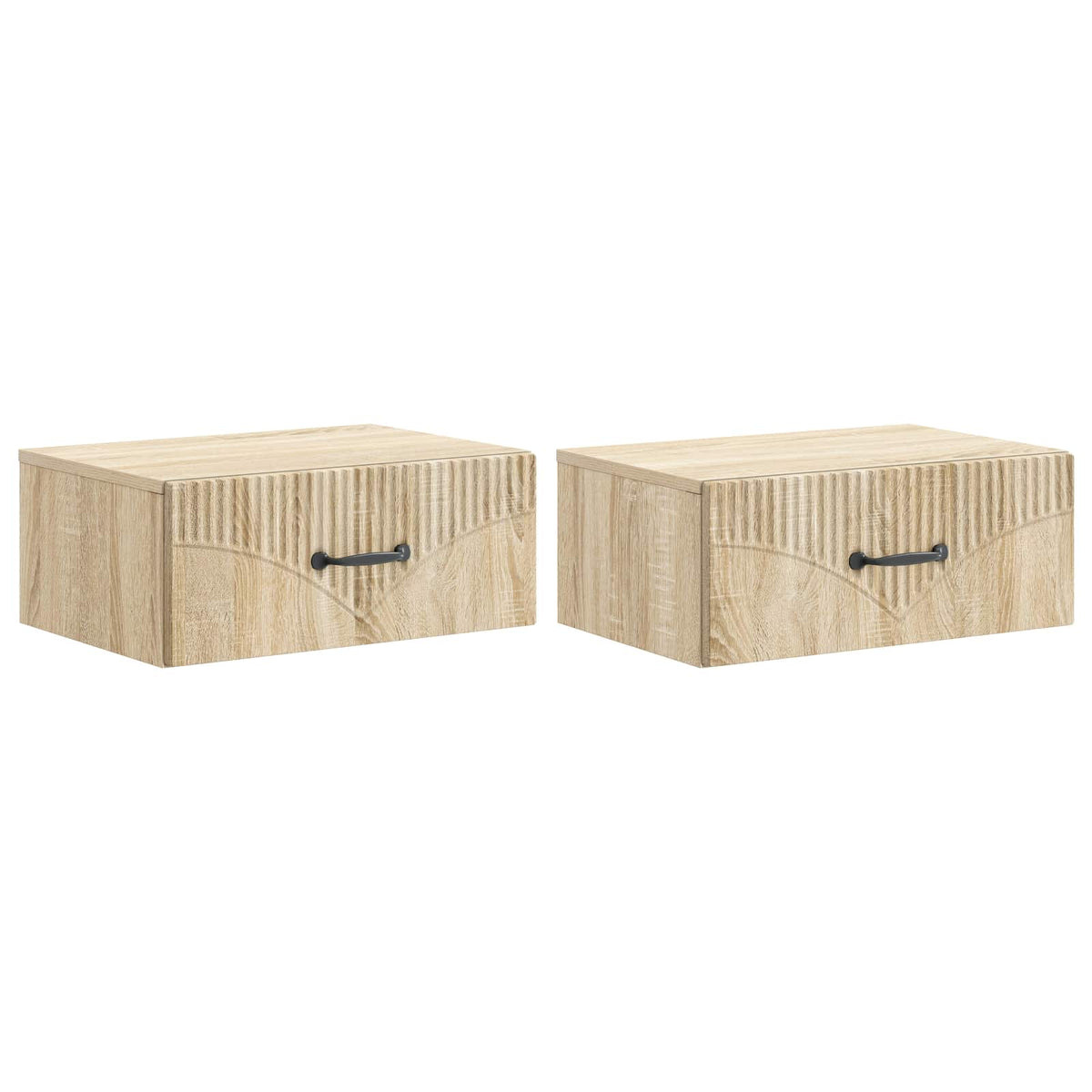Wandmontierter Nachttisch 2 stk. Sonoma-Eiche 49 x 34,5 x 20 cm