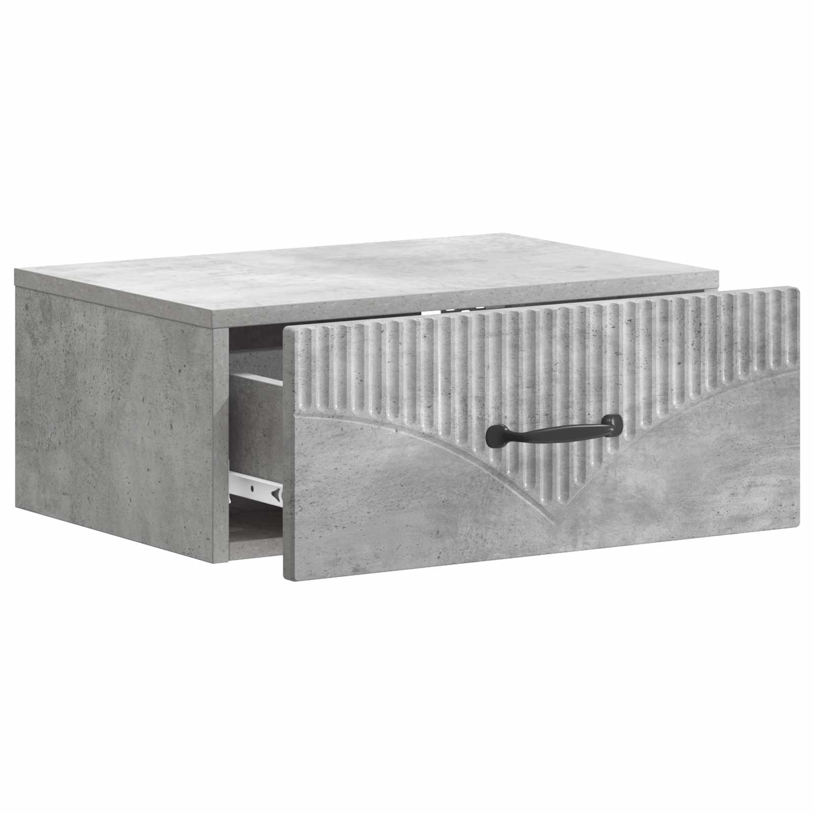 Wandmontierter Nachttisch 2 stk. Betongrau 49 x 34,5 x 20 cm