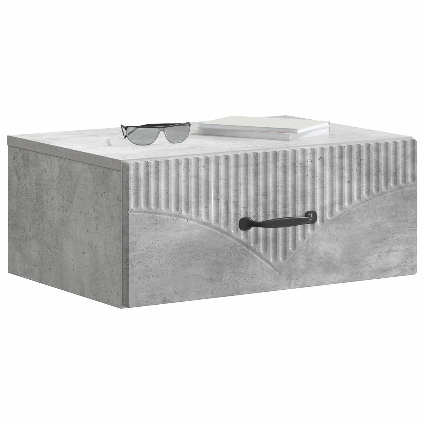 Wandmontierter Nachttisch 2 stk. Betongrau 49 x 34,5 x 20 cm