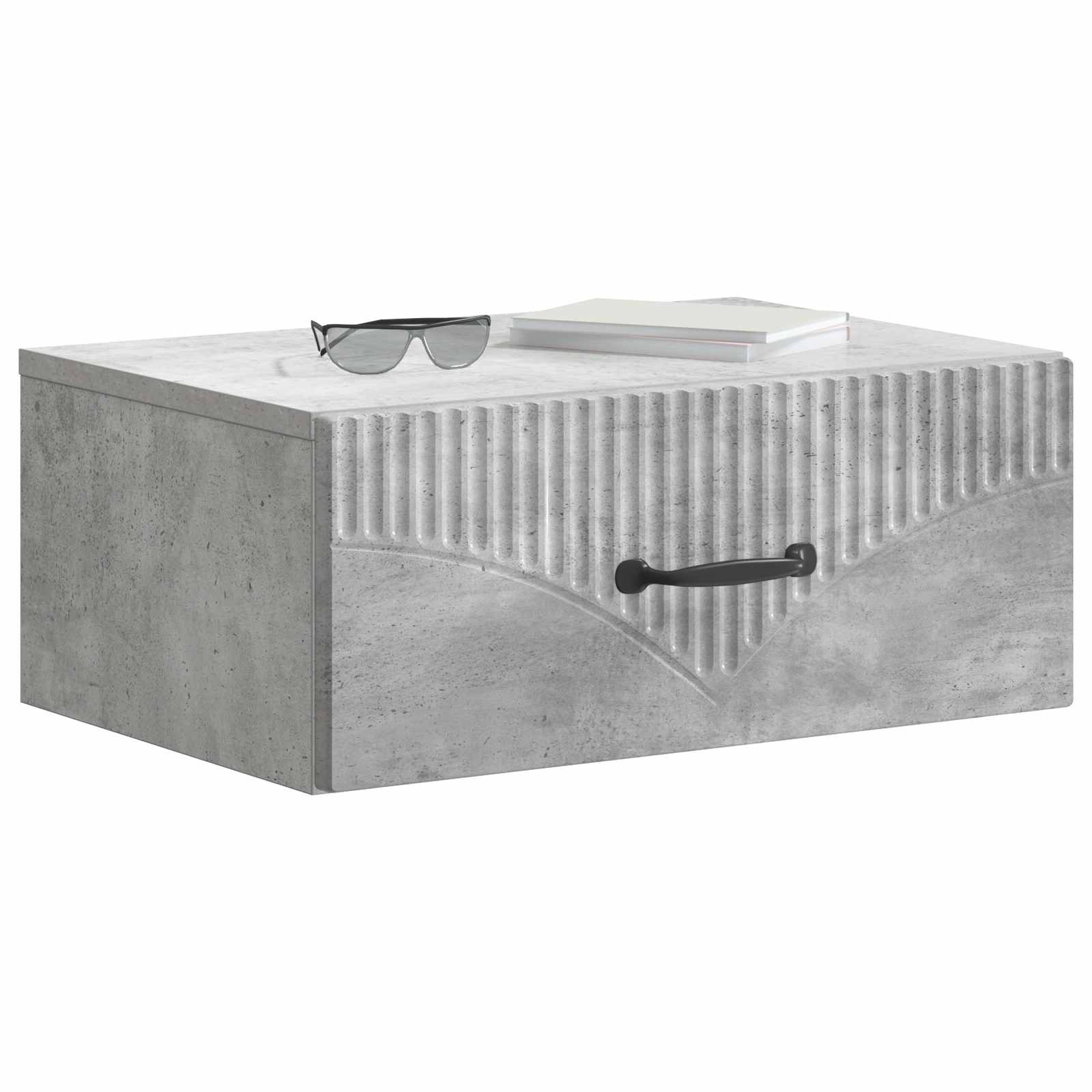 Wandmontierter Nachttisch 2 stk. Betongrau 49 x 34,5 x 20 cm