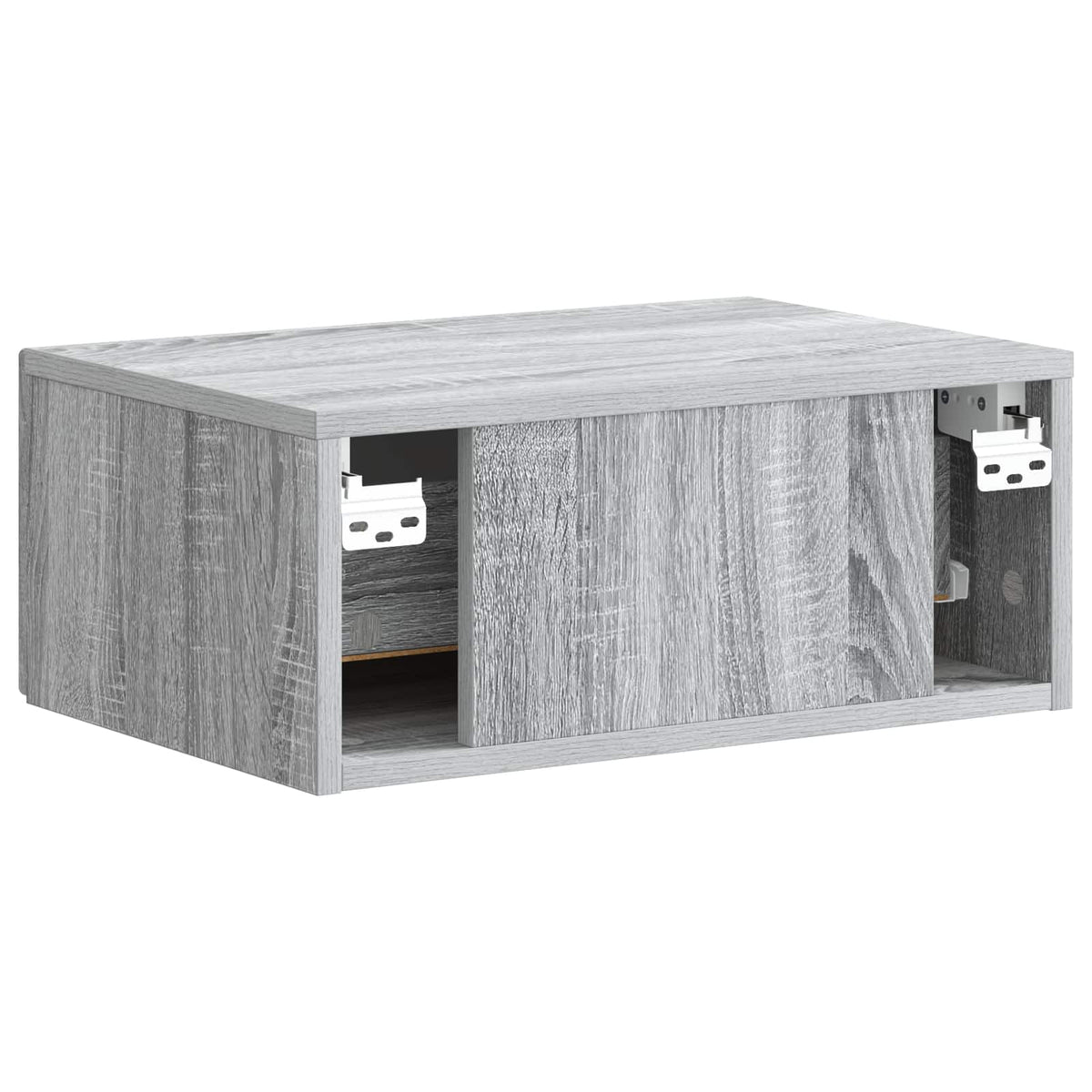 Wandmontierter Nachttisch 2 stk. Graues Sonoma