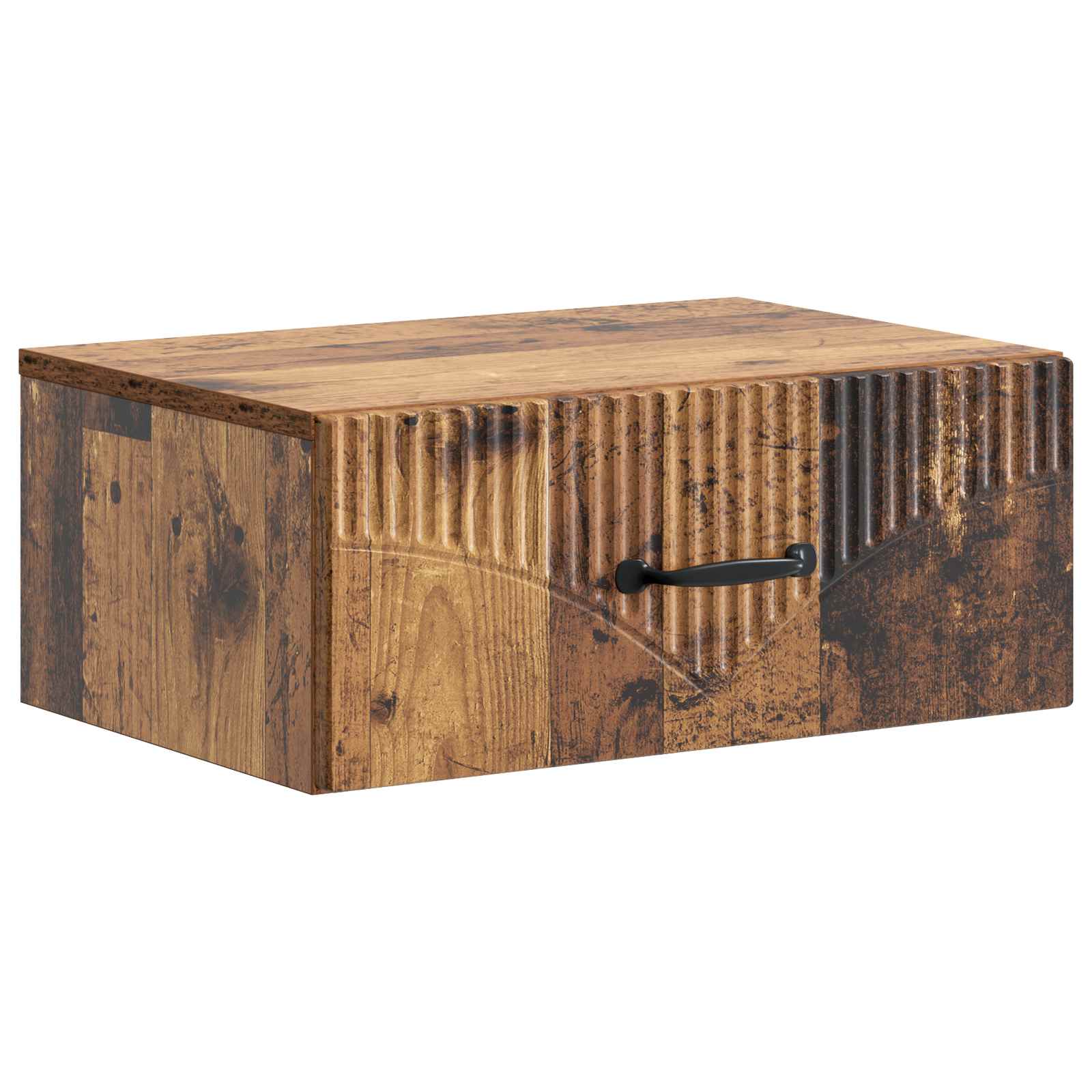 Wandmontierter Nachttisch 2 stk. Altholz 49 x 34,5 x 20 cm
