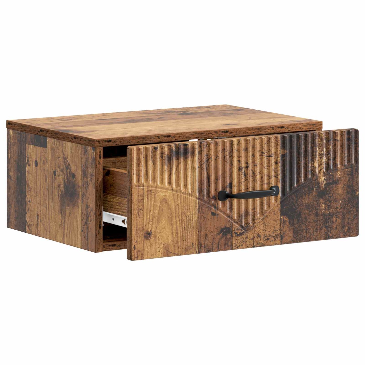 Wandmontierter Nachttisch 2 stk. Altholz 49 x 34,5 x 20 cm