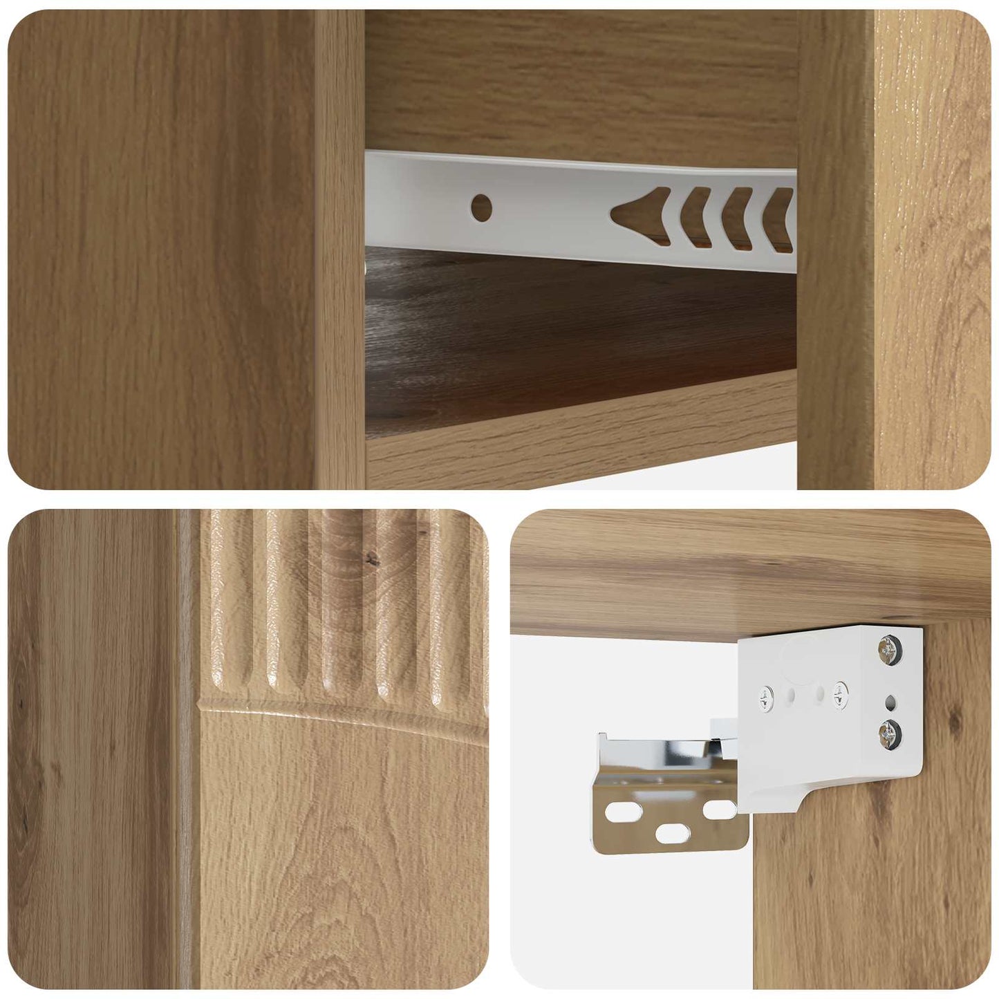 Wandmontierter Nachttisch 2 stk. Artisan-Eiche