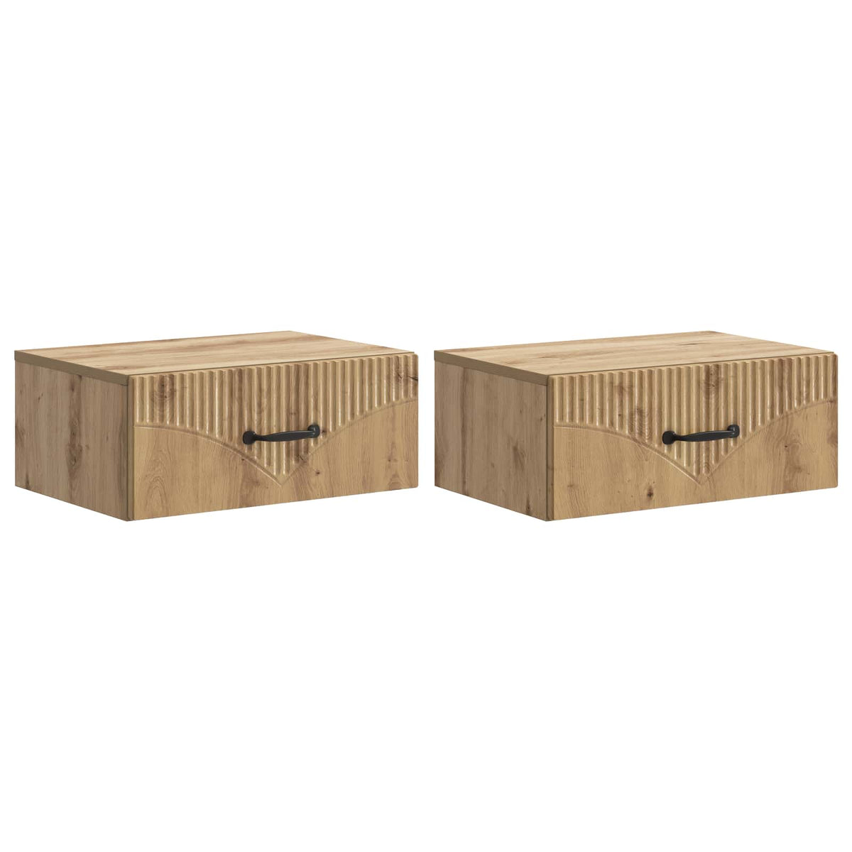 Wandmontierter Nachttisch 2 stk. Artisan-Eiche