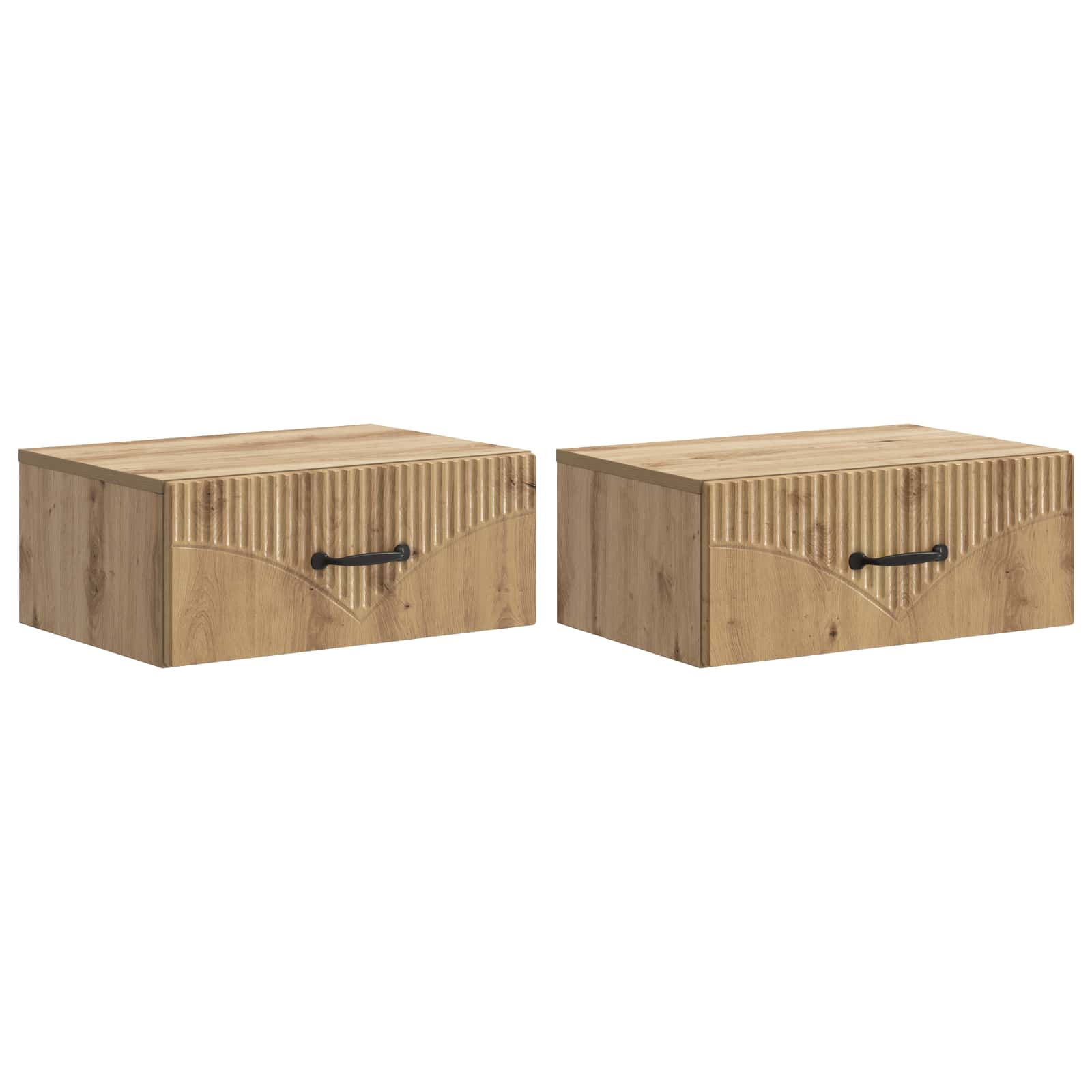 Wandmontierter Nachttisch 2 stk. Artisan-Eiche