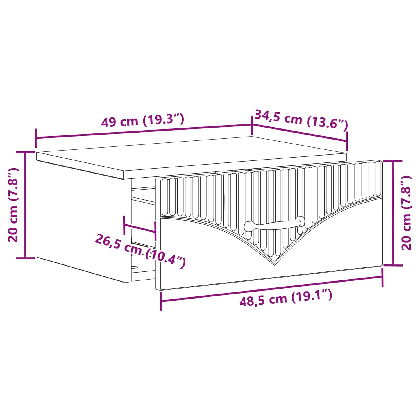 Wandmontierter Nachttisch 2 stk. Artisan-Eiche