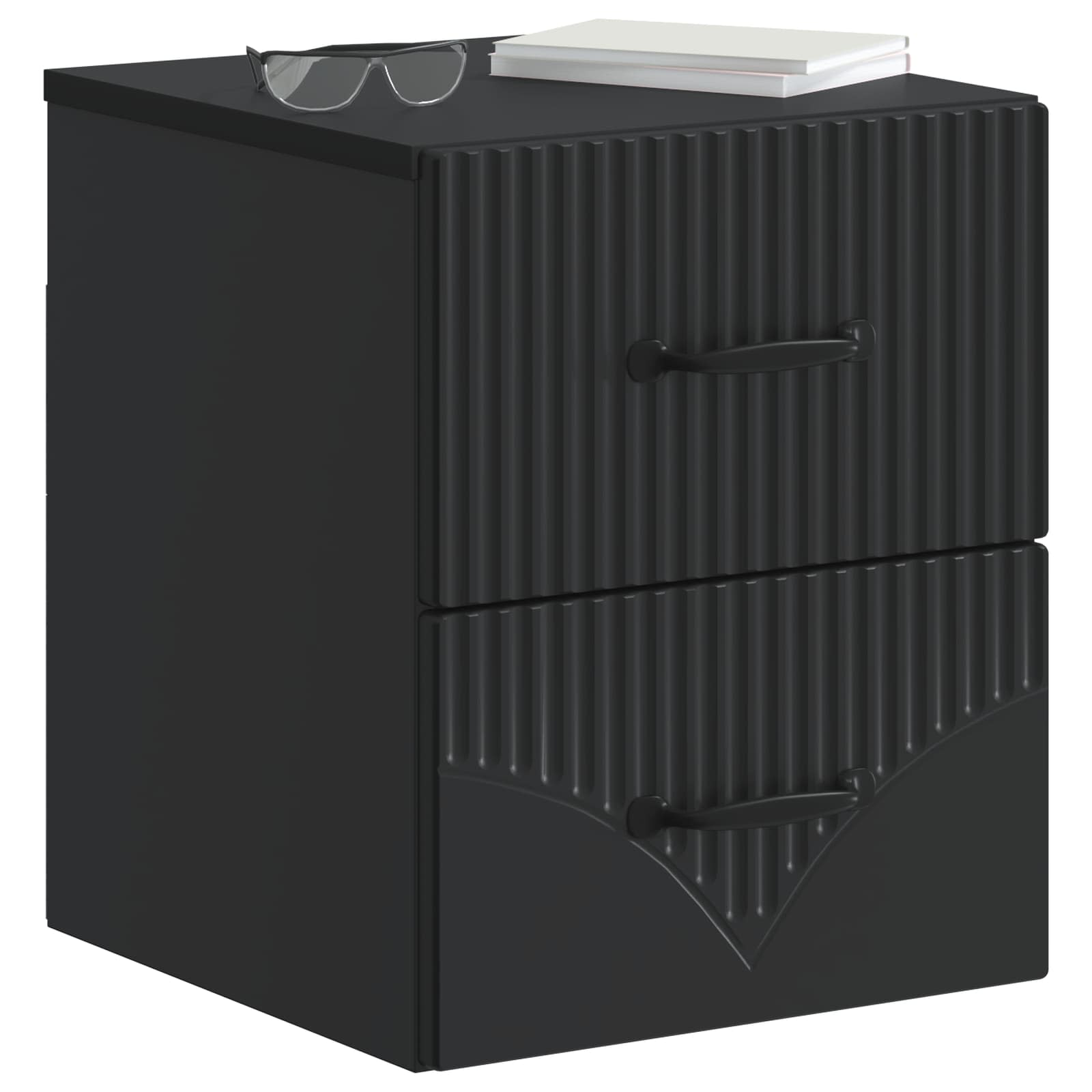 Wandmontierter Nachttisch Schwarz 34,5 x 33 x 40 cm