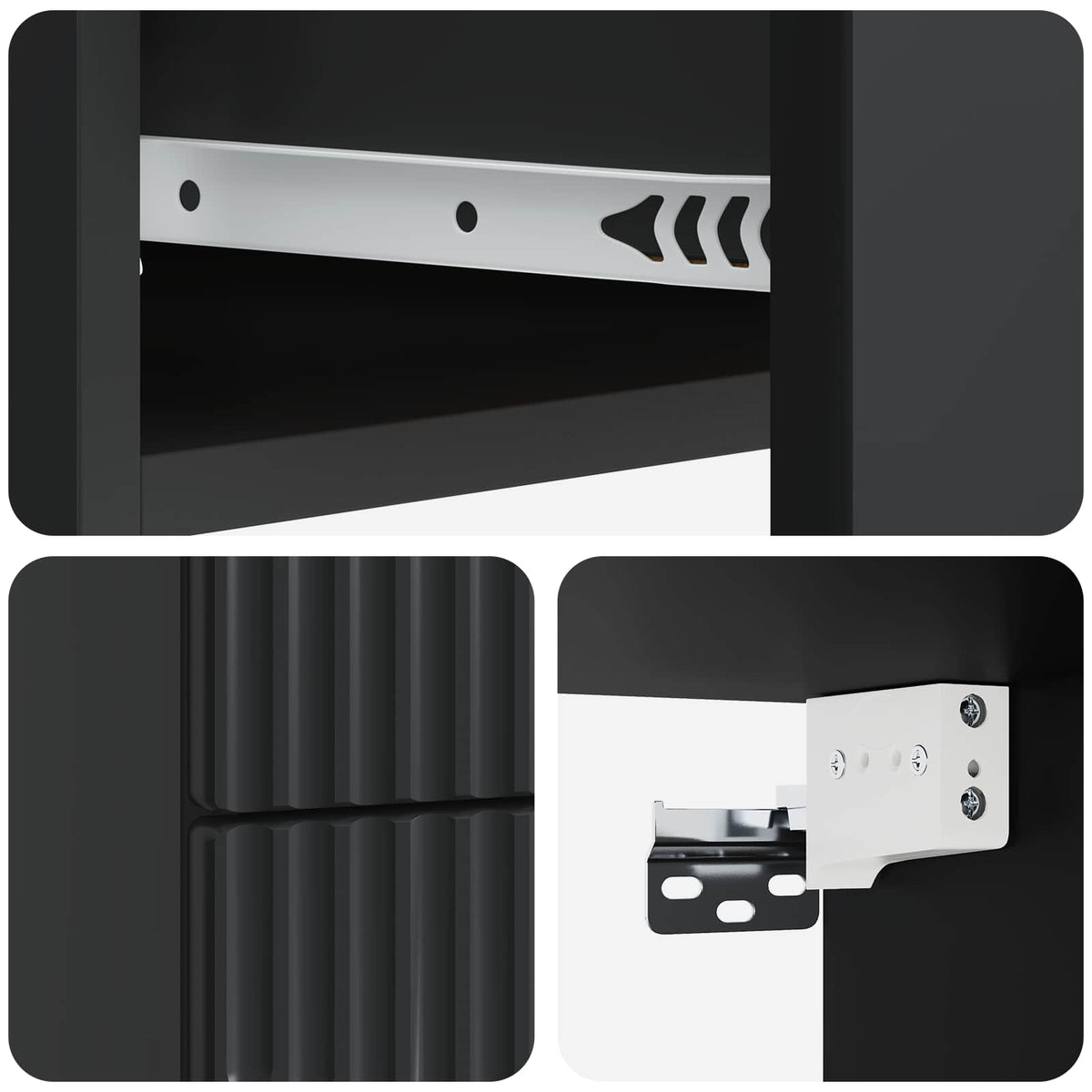 Wandmontierter Nachttisch 2 stk. Schwarz 34,5 x 33 x 40 cm