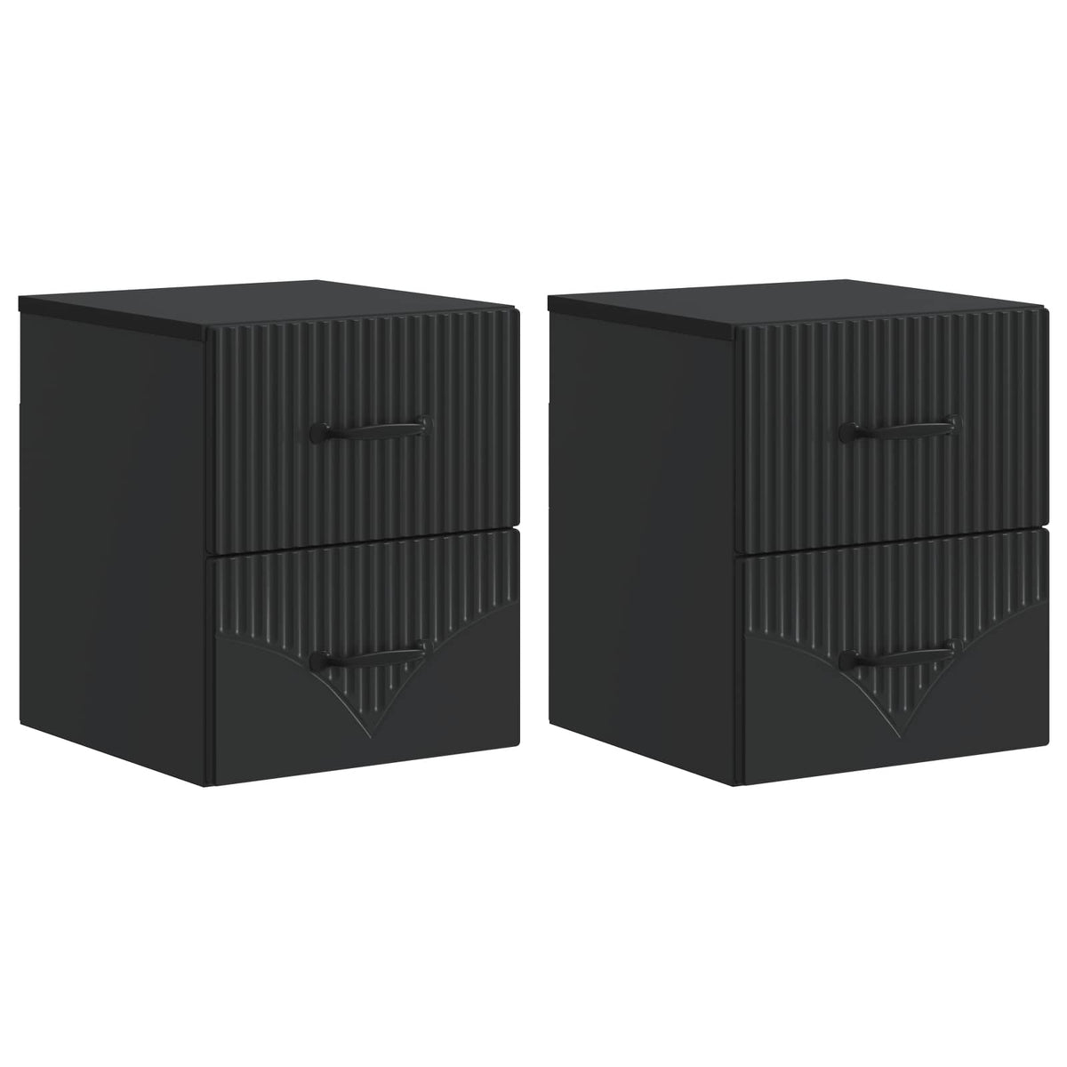Wandmontierter Nachttisch 2 stk. Schwarz 34,5 x 33 x 40 cm