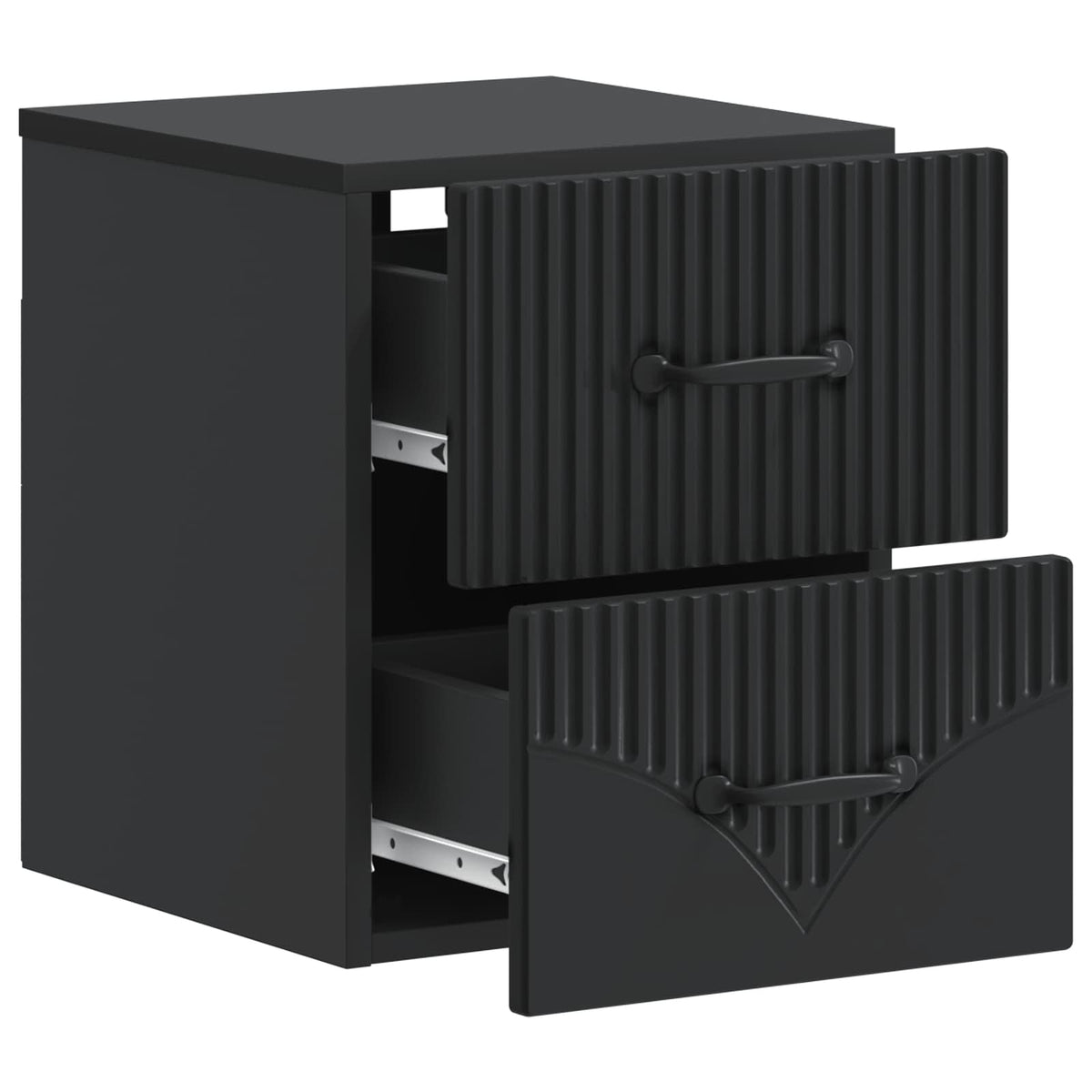 Wandmontierter Nachttisch 2 stk. Schwarz 34,5 x 33 x 40 cm