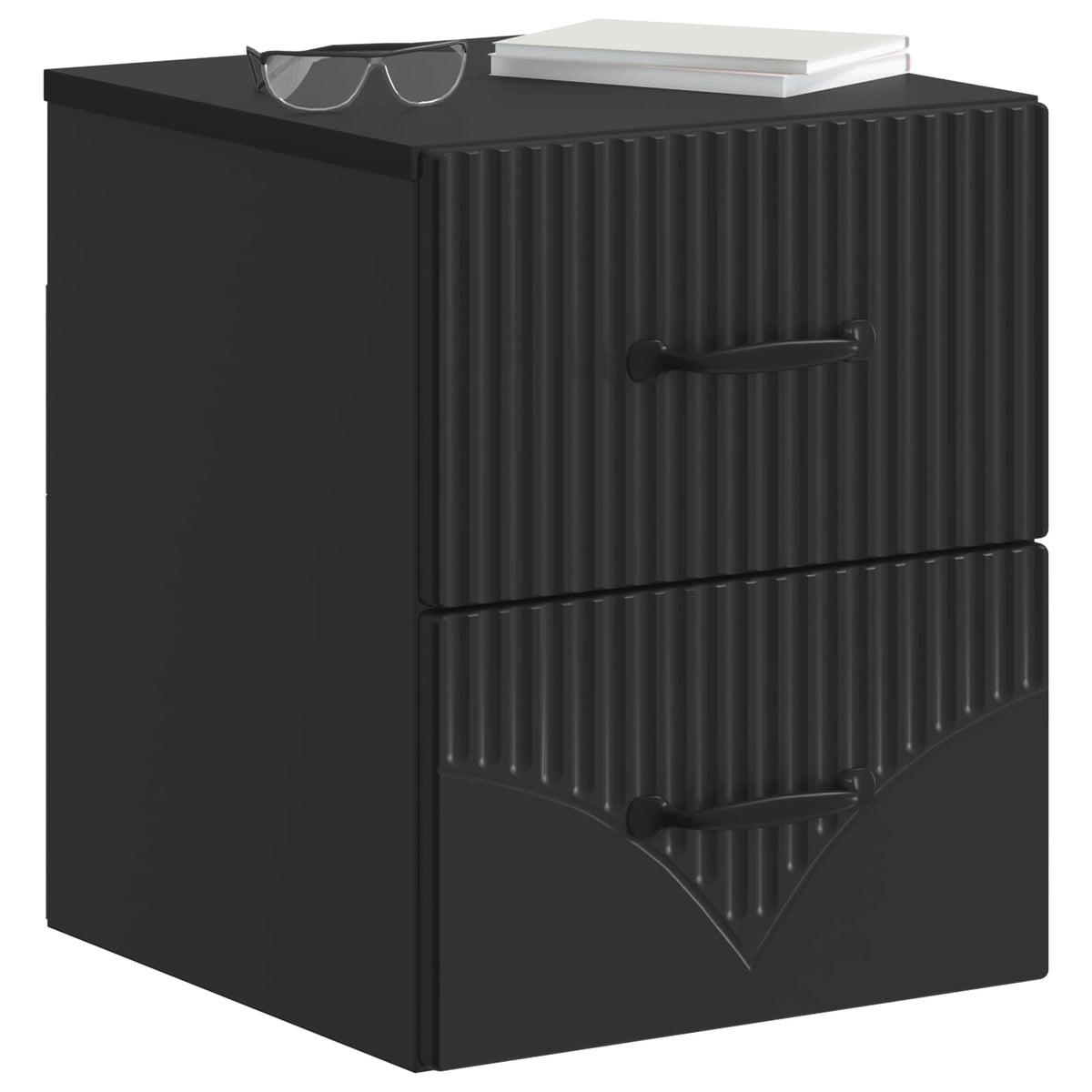 Wandmontierter Nachttisch 2 stk. Schwarz 34,5 x 33 x 40 cm