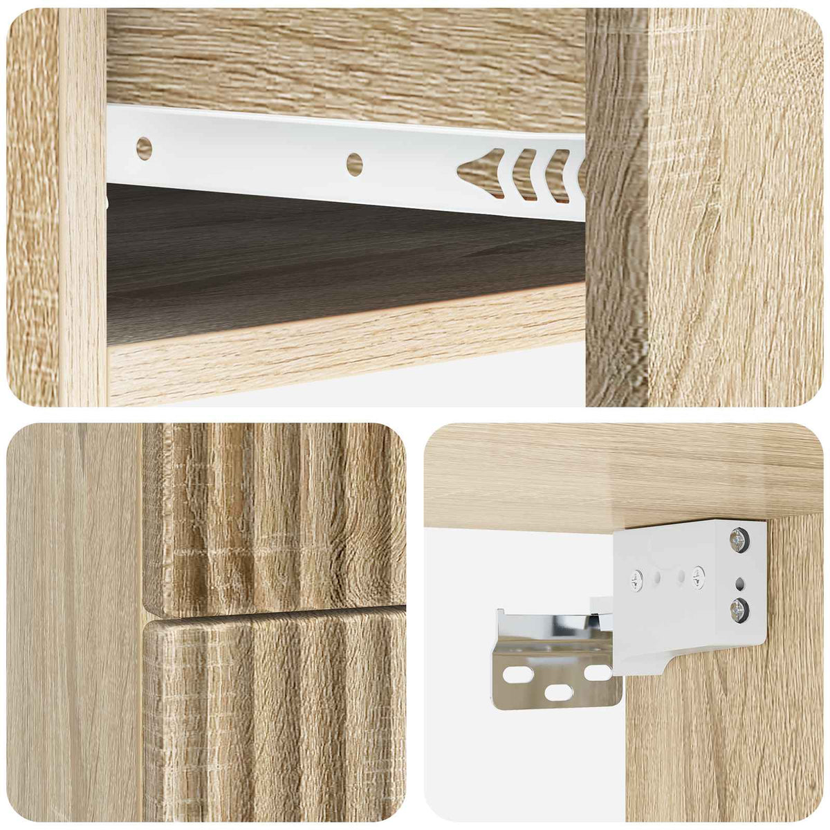 Wandmontierter Nachttisch 2 stk. Sonoma-Eiche 34,5 x 33 x 40 cm