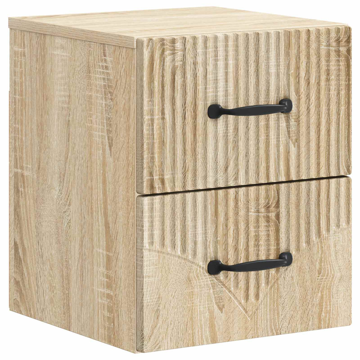 Wandmontierter Nachttisch 2 stk. Sonoma-Eiche 34,5 x 33 x 40 cm