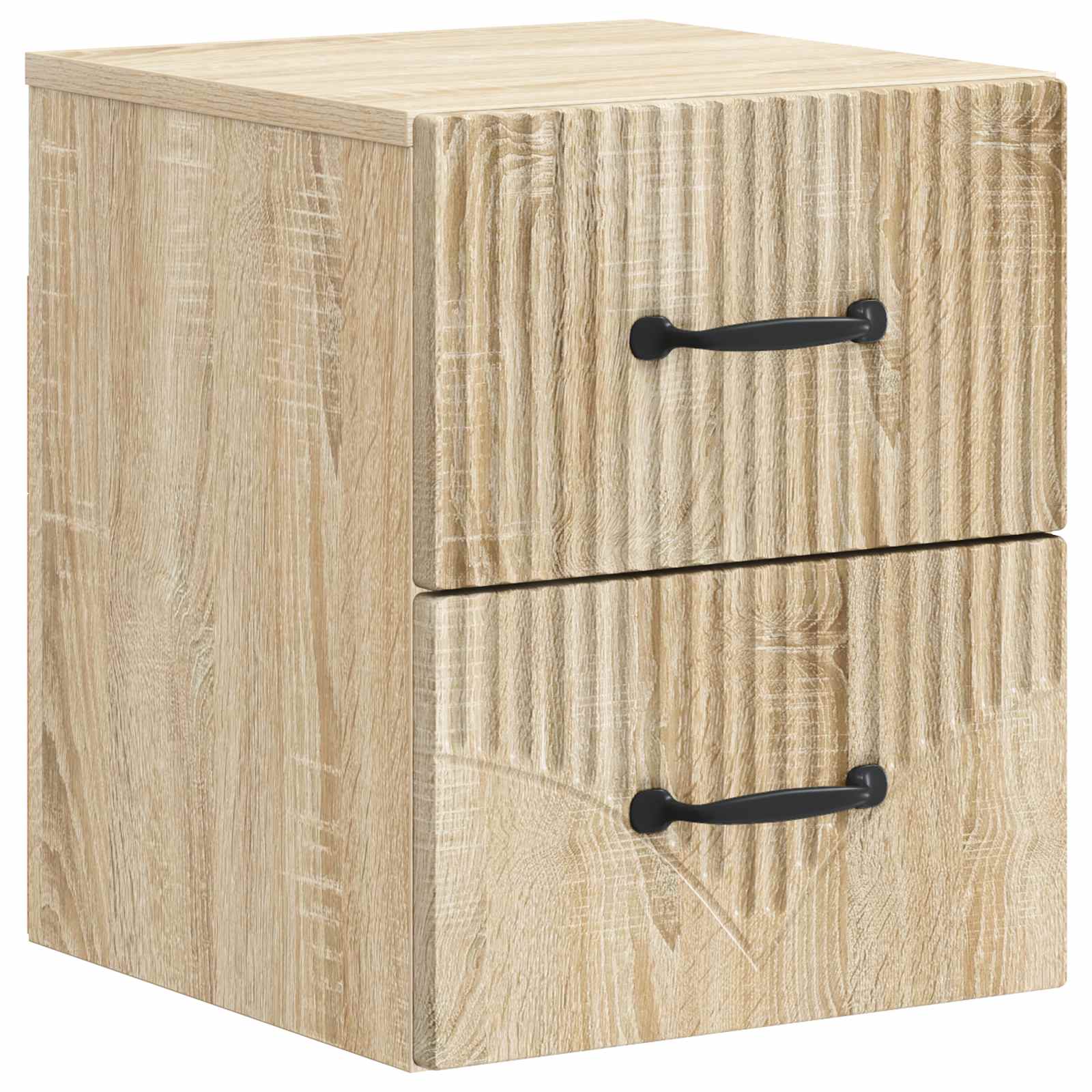 Wandmontierter Nachttisch 2 stk. Sonoma-Eiche 34,5 x 33 x 40 cm