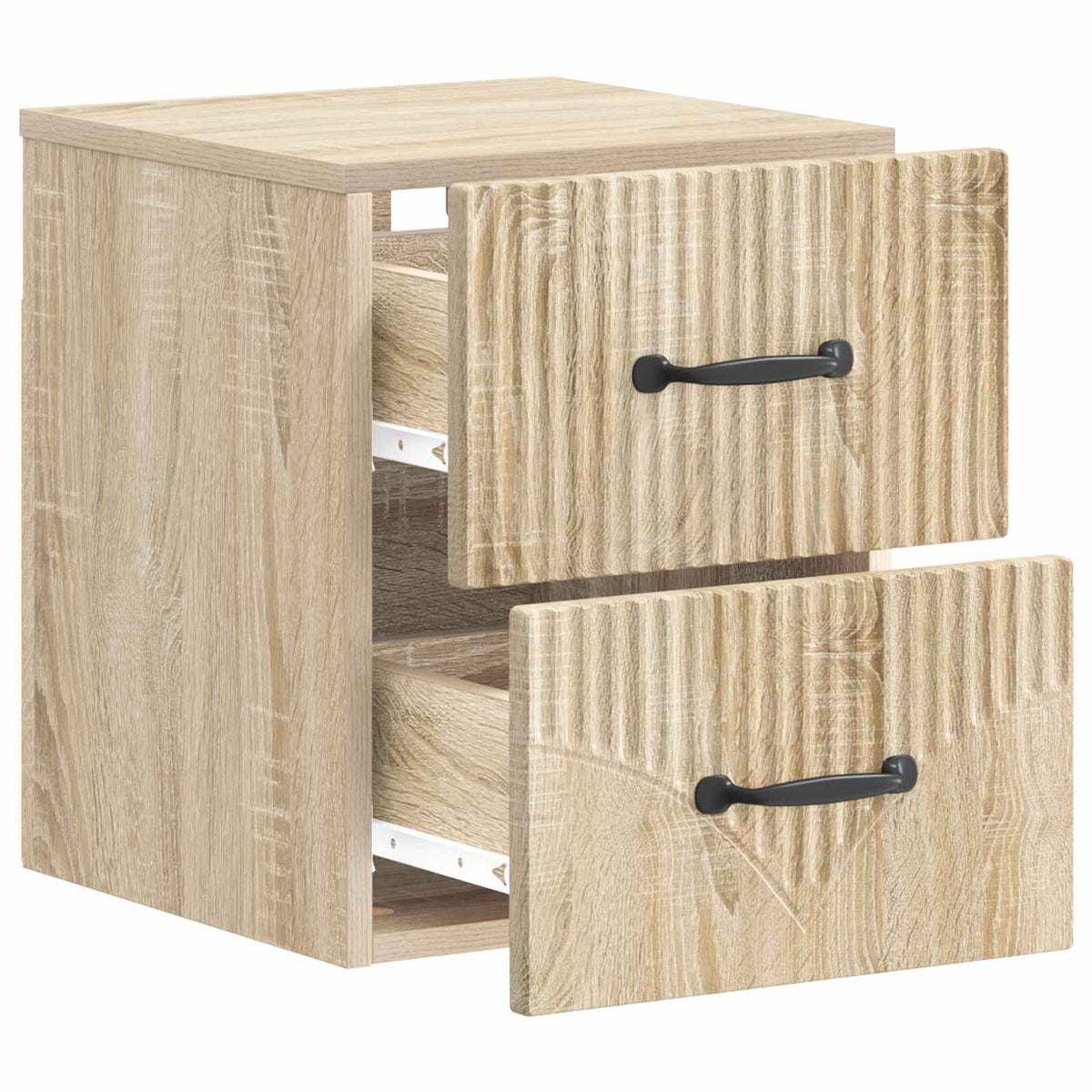 Wandmontierter Nachttisch 2 stk. Sonoma-Eiche 34,5 x 33 x 40 cm