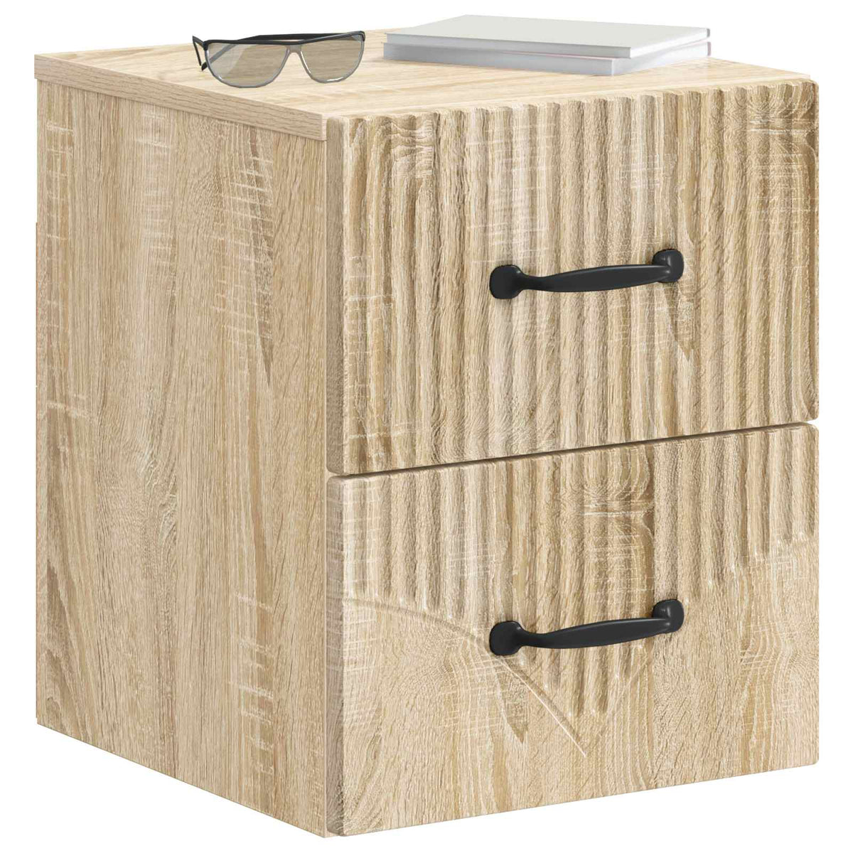 Wandmontierter Nachttisch 2 stk. Sonoma-Eiche 34,5 x 33 x 40 cm