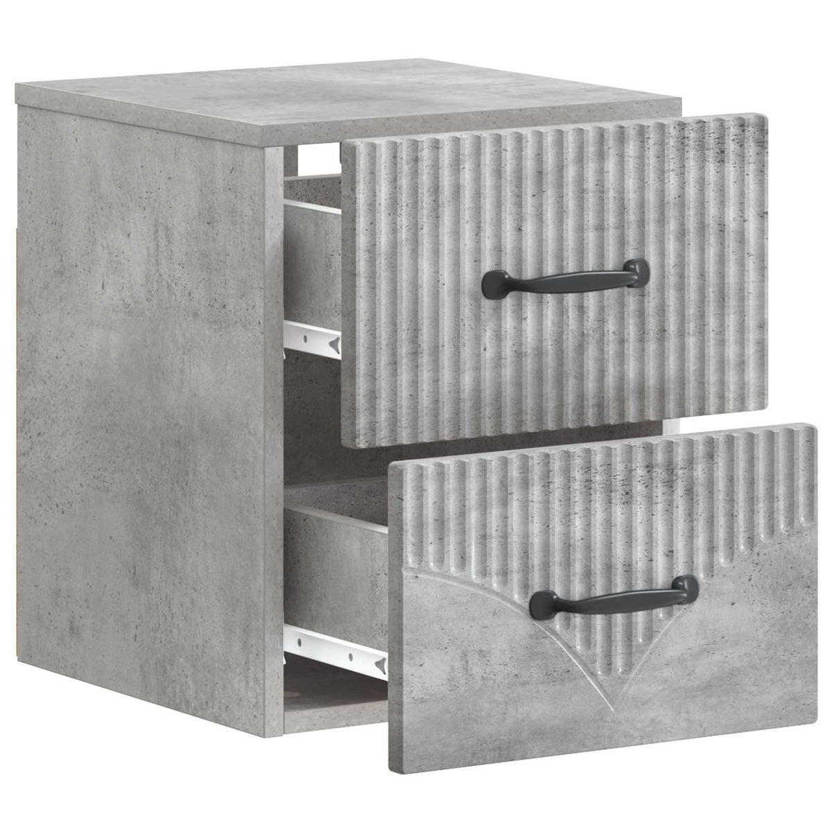 Wandmontierter Nachttisch 2 stk. Betongrau 34,5 x 33 x 40 cm