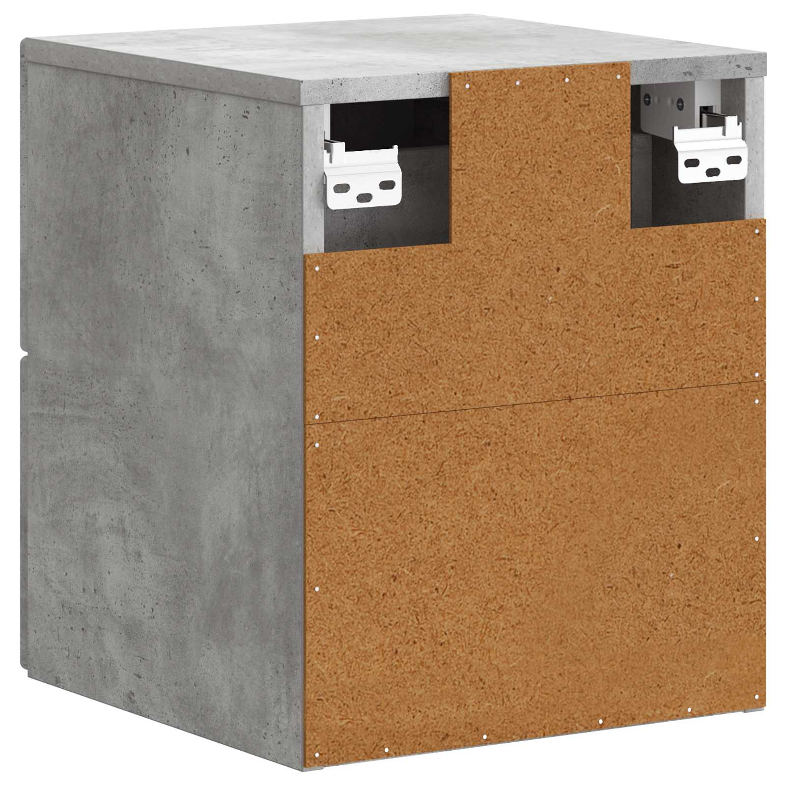 Wandmontierter Nachttisch 2 stk. Betongrau 34,5 x 33 x 40 cm