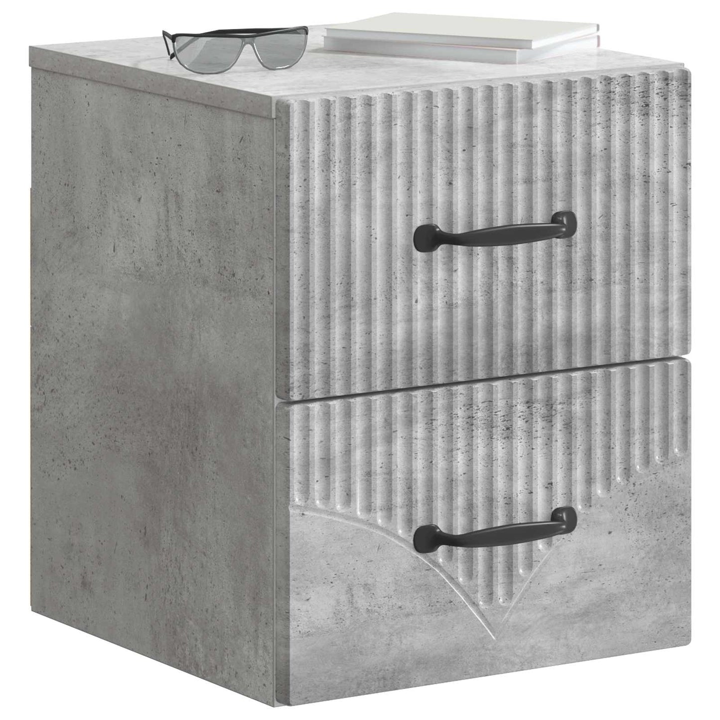 Wandmontierter Nachttisch 2 stk. Betongrau 34,5 x 33 x 40 cm
