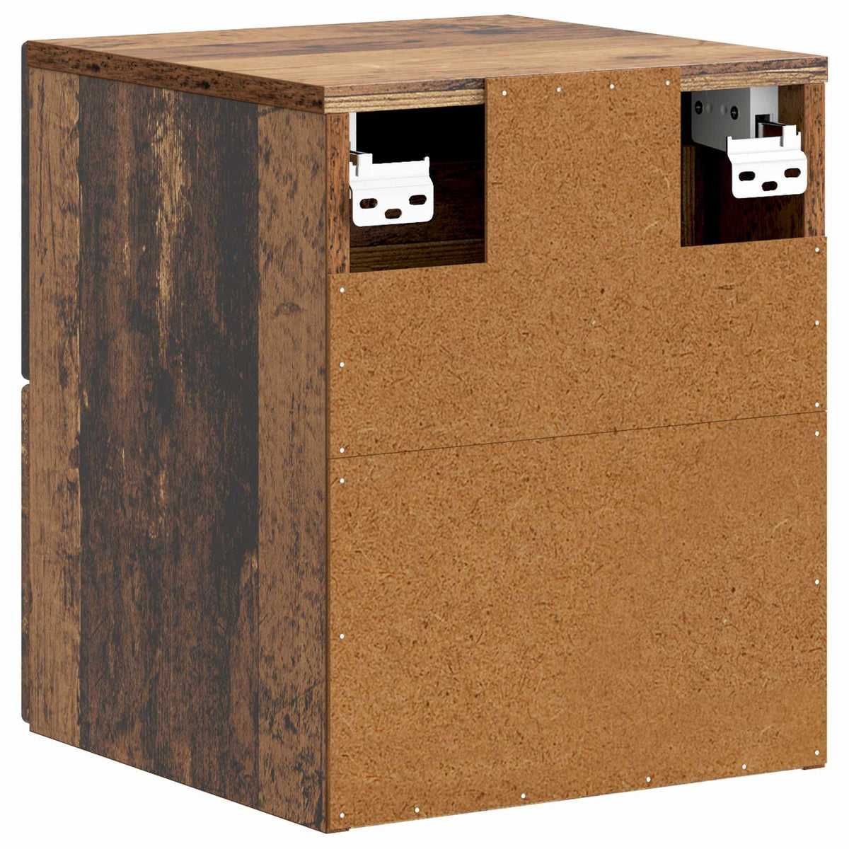 Wandmontierter Nachttisch 2 stk. Altholz 34,5 x 33 x 40 cm