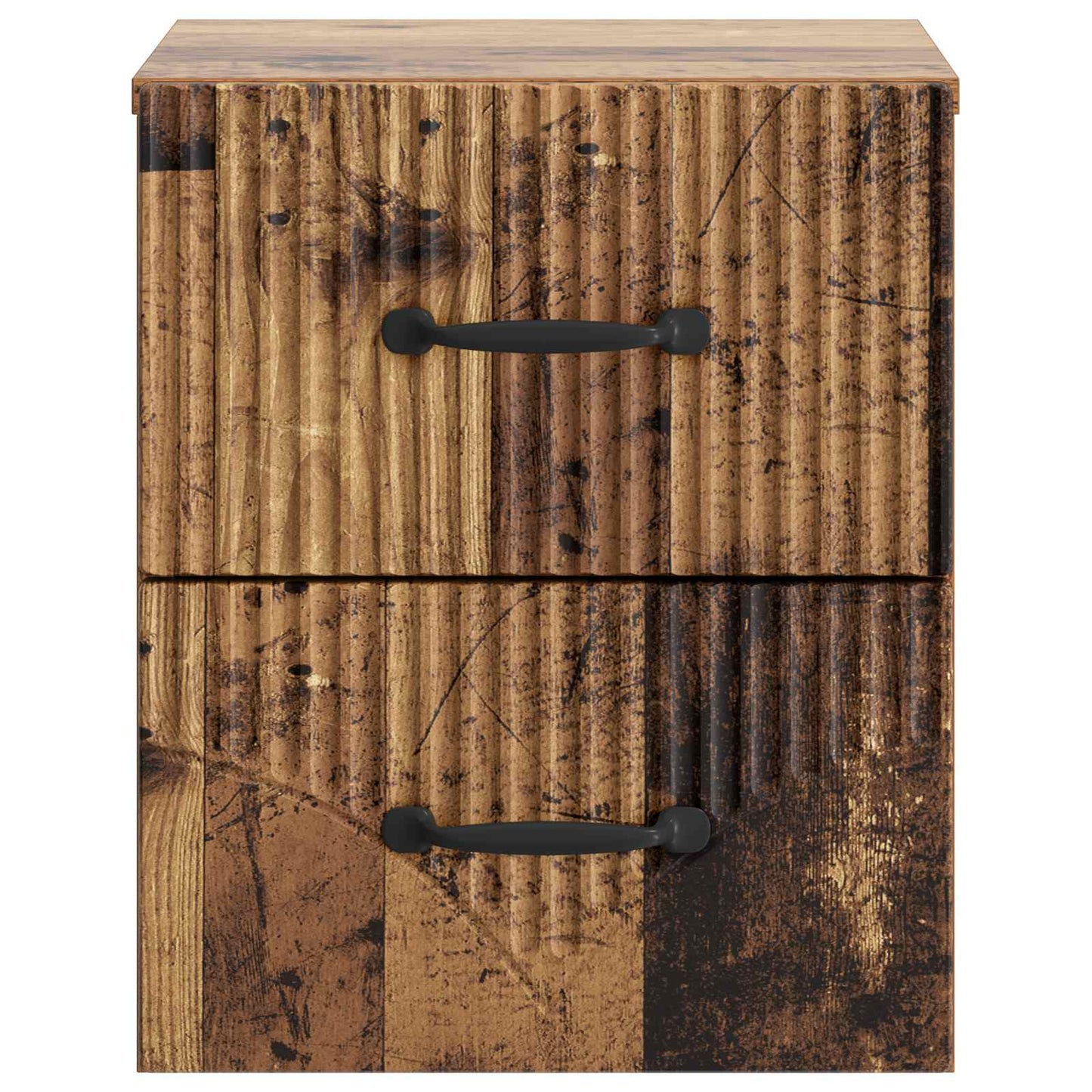 Wandmontierter Nachttisch 2 stk. Altholz 34,5 x 33 x 40 cm