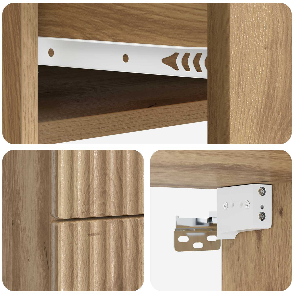 Wandmontierter Nachttisch 2 stk. Artisan-Eiche