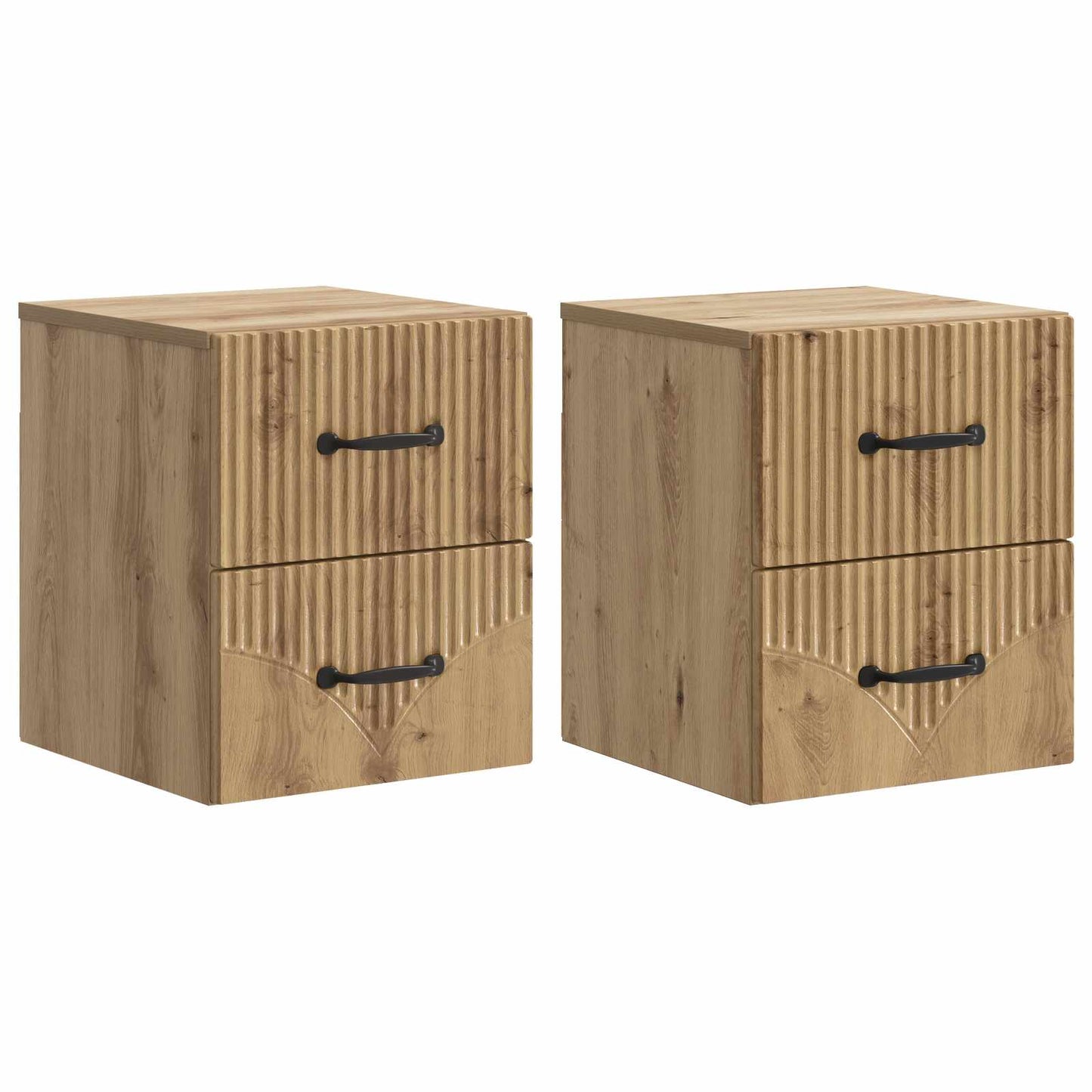 Wandmontierter Nachttisch 2 stk. Artisan-Eiche